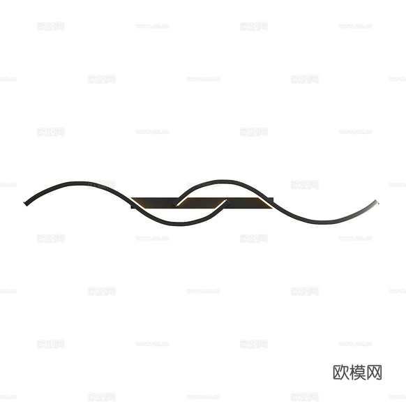 現(xiàn)代極簡線性金屬壁燈3d模型下載(渲染圖4)