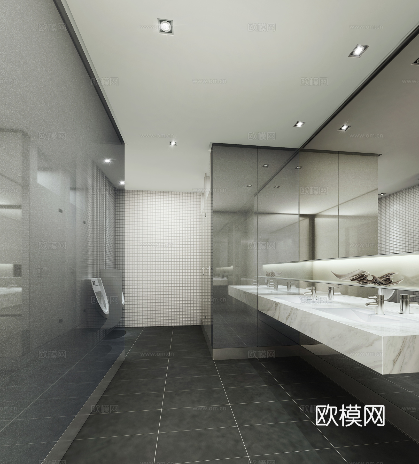 现代卫生间 公共卫生间3d模型