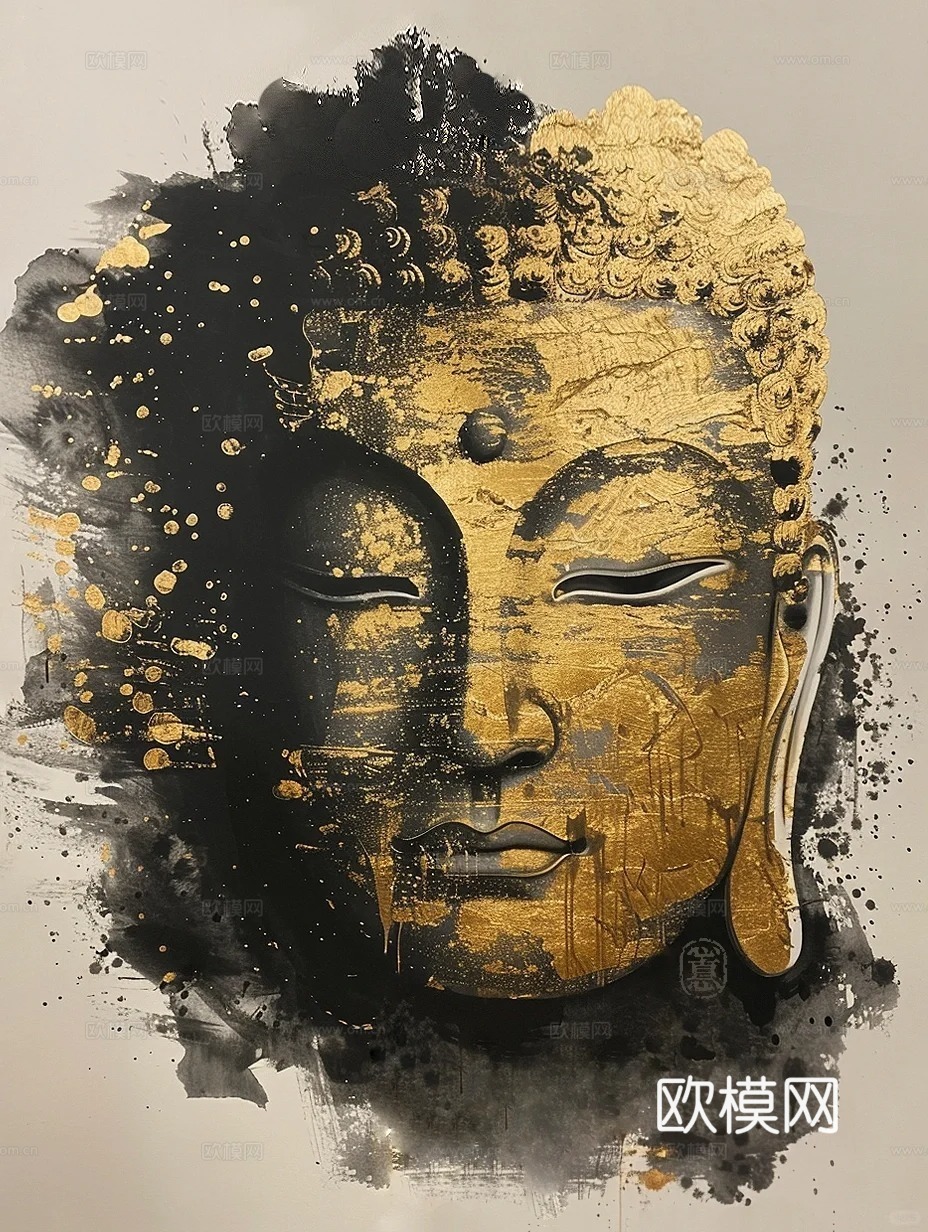 中式侘寂禅意装饰画贴图