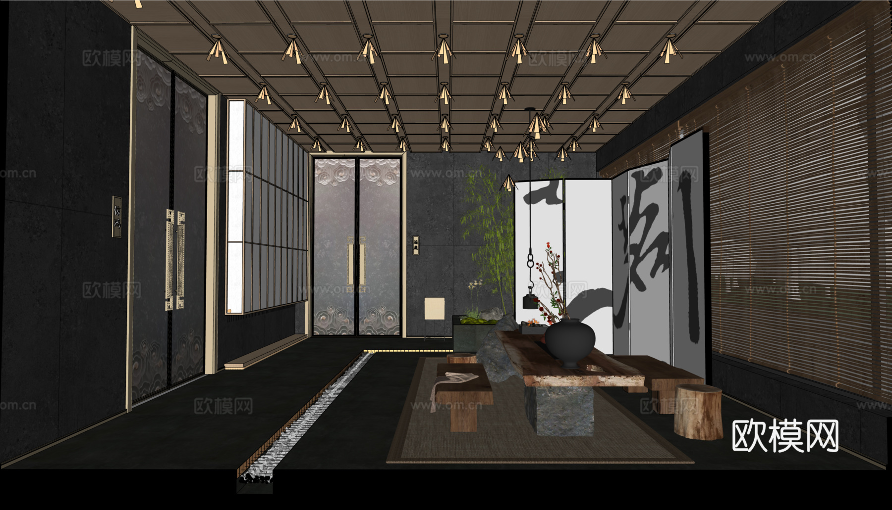 茶室su模型