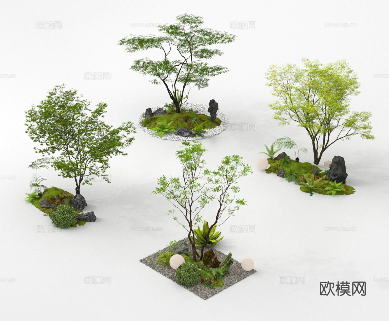 景观小品 植物造景 庭院景观3d模型