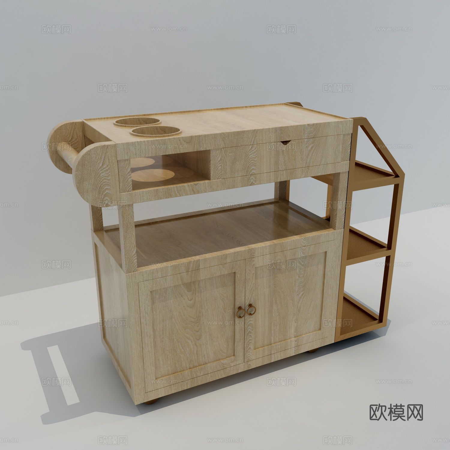 新中式菜架 餐边柜 小车3d模型