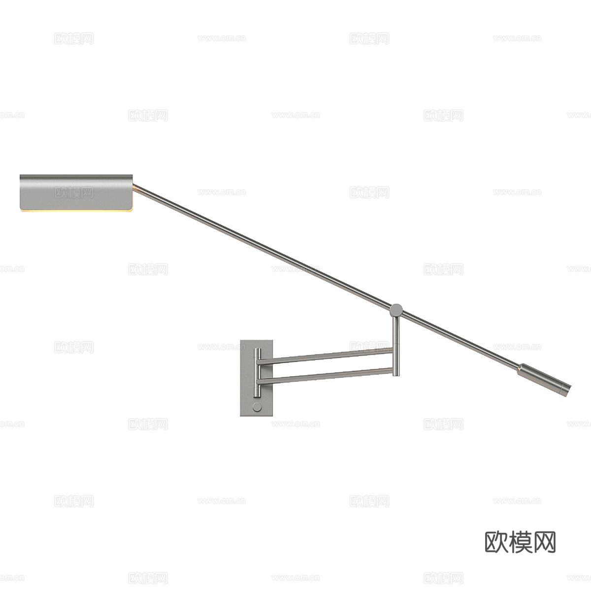 现代极简长条金属壁灯3d模型