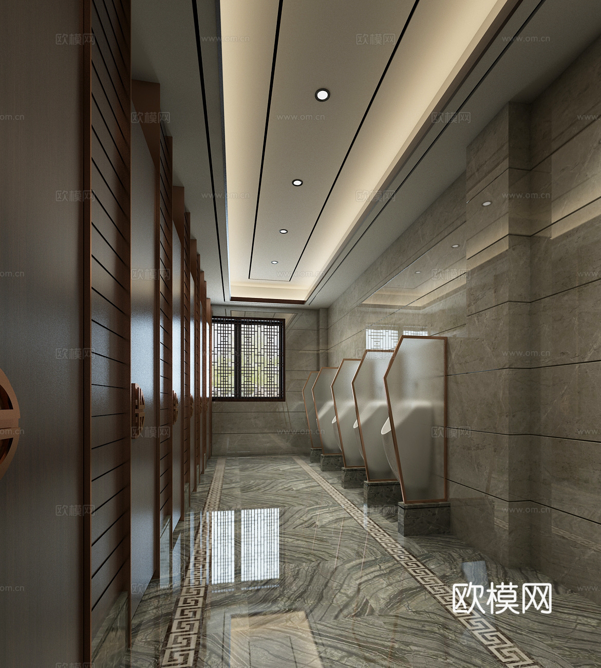 新中式公共卫生间3d模型