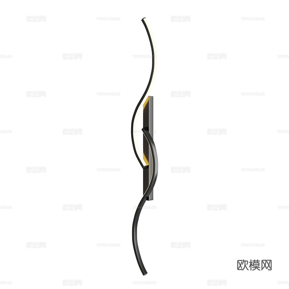 現(xiàn)代極簡線性金屬壁燈3d模型下載(渲染圖3)
