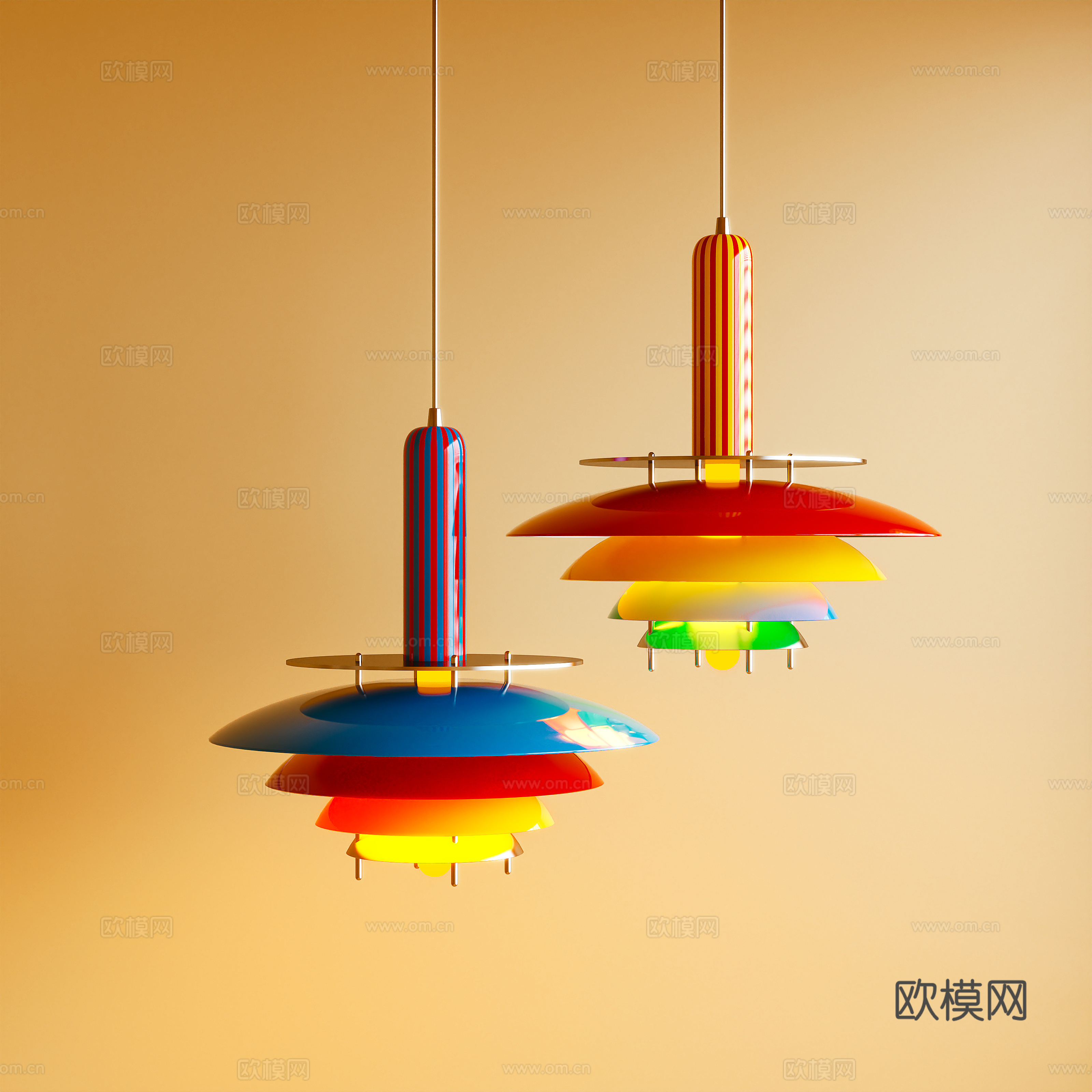 吊灯 多巴胺 孟菲斯 装饰灯3d模型