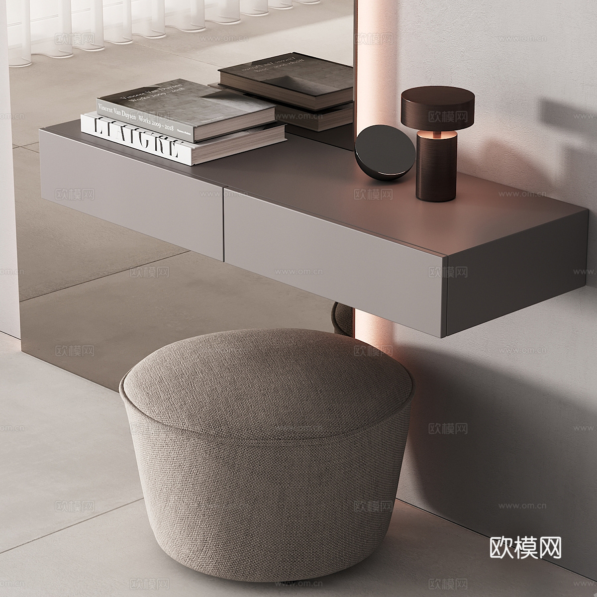 现代梳妆台su模型