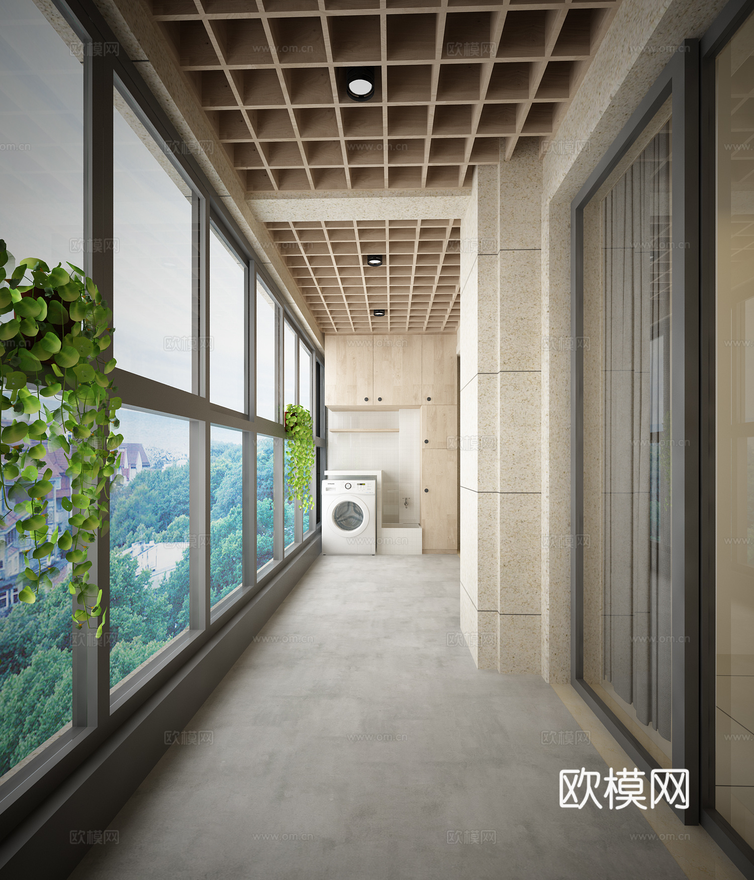 现代家装阳台3d模型