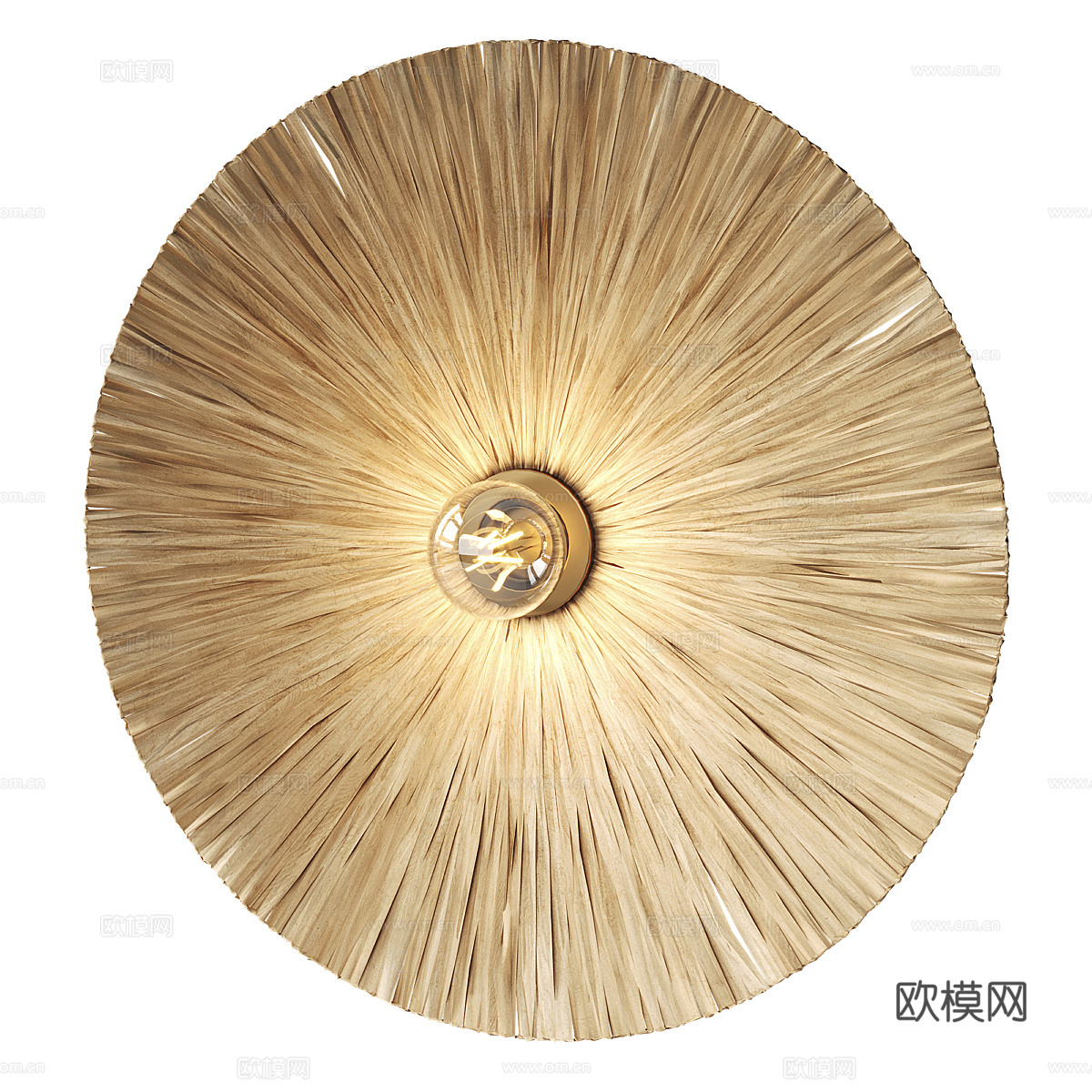 新中式侘寂原生态草编装饰壁灯3d模型