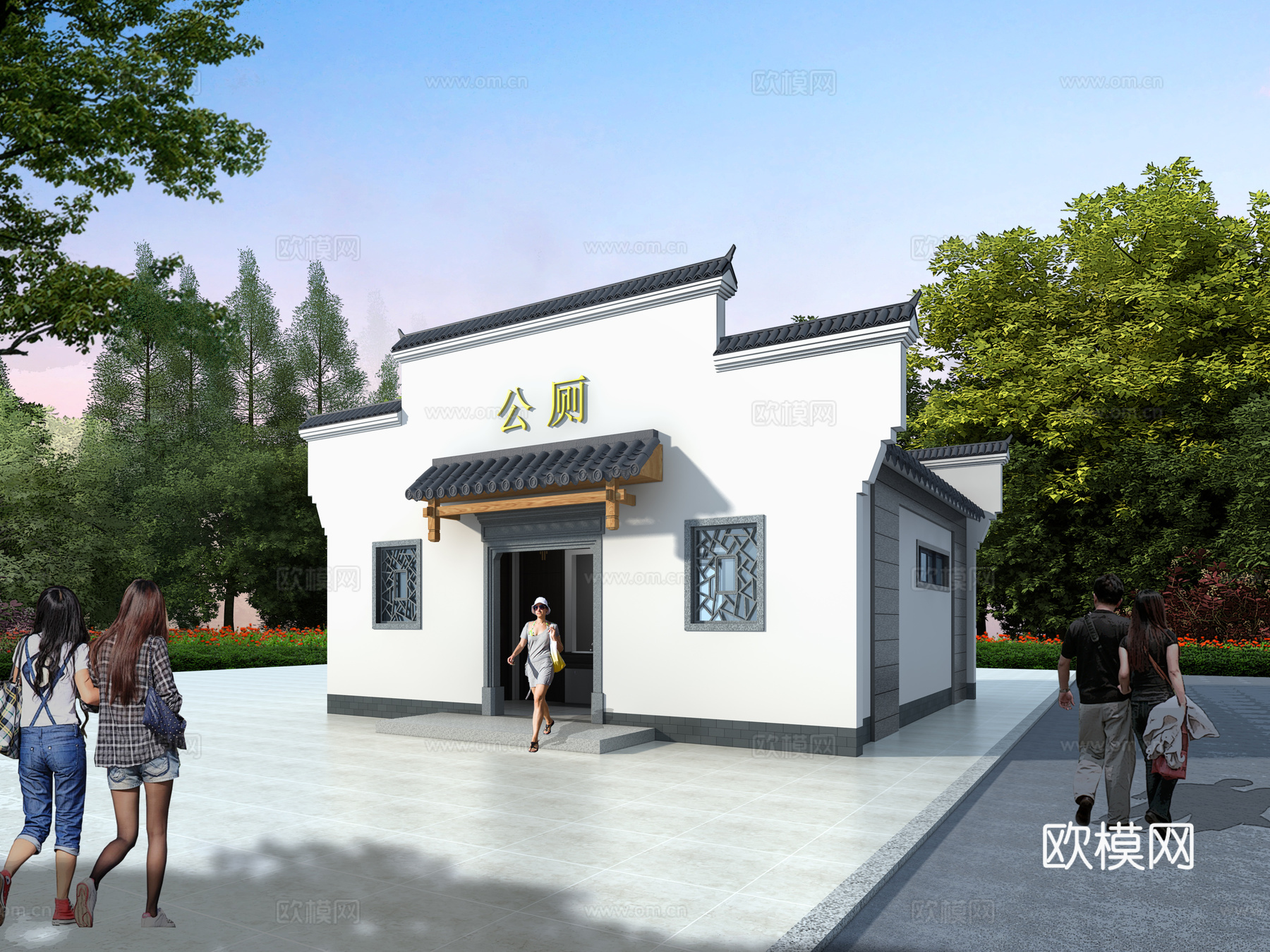 工装公共卫生间外观图3d模型