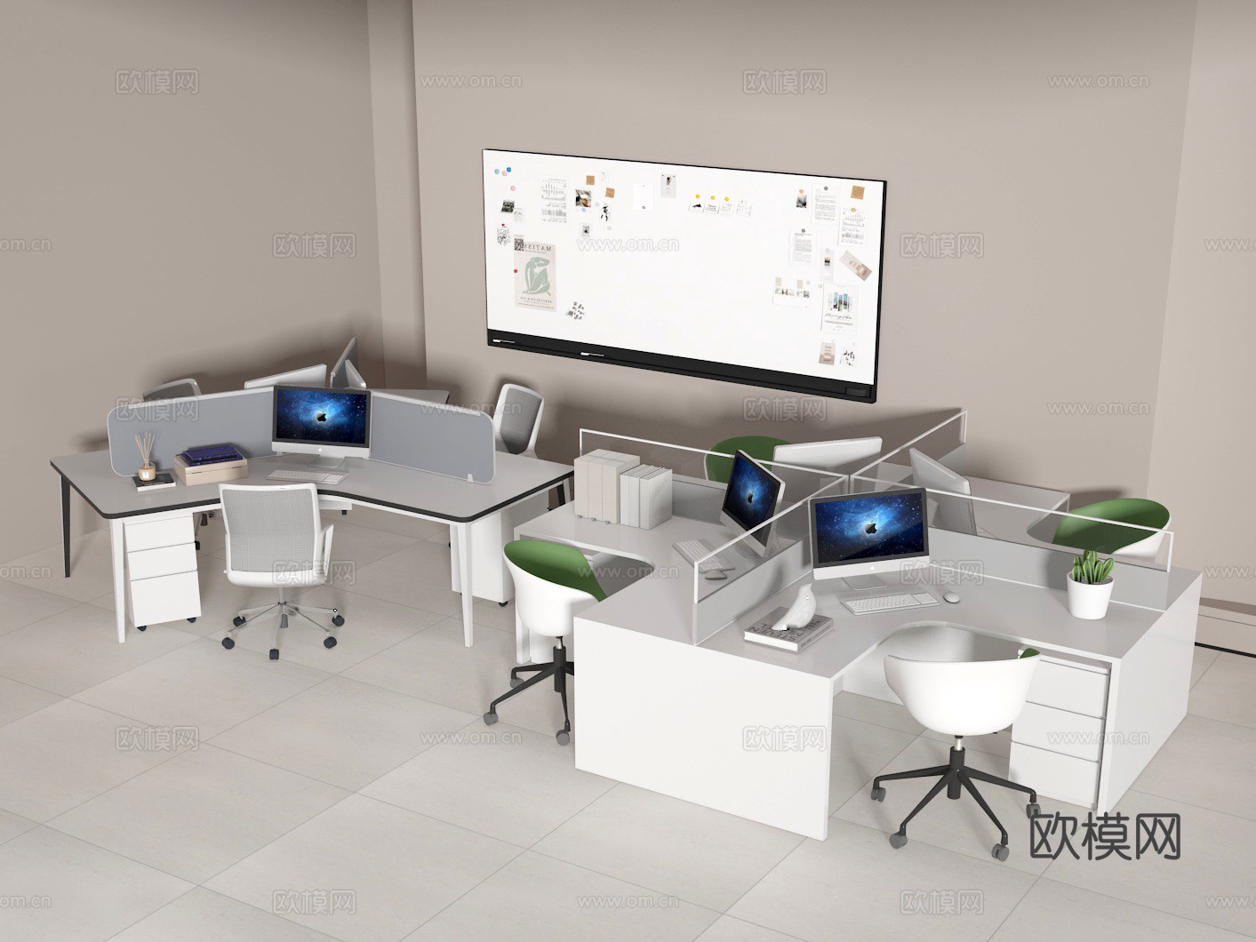 办公桌椅3d模型
