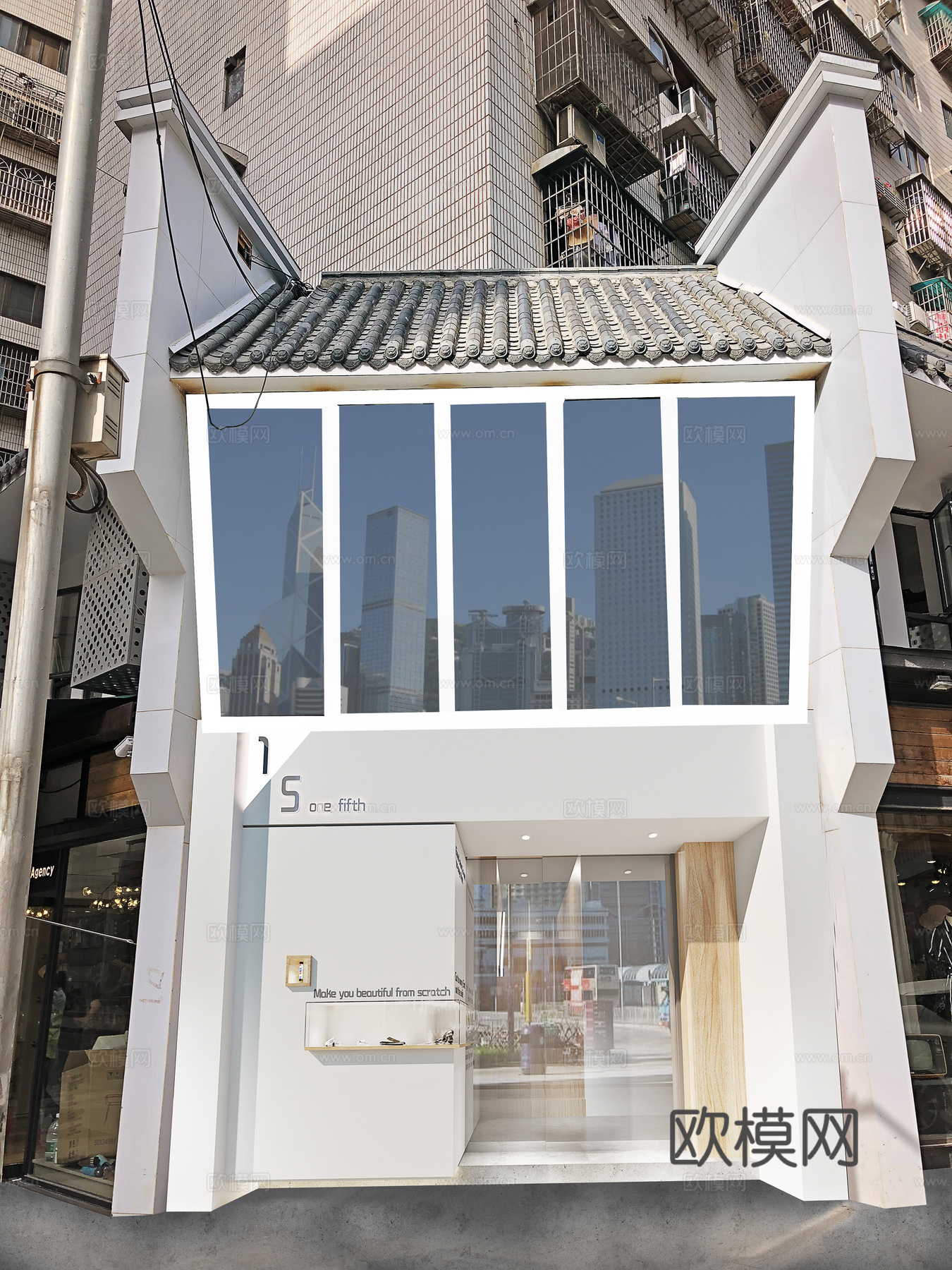 理发店 门头现代风格3d模型