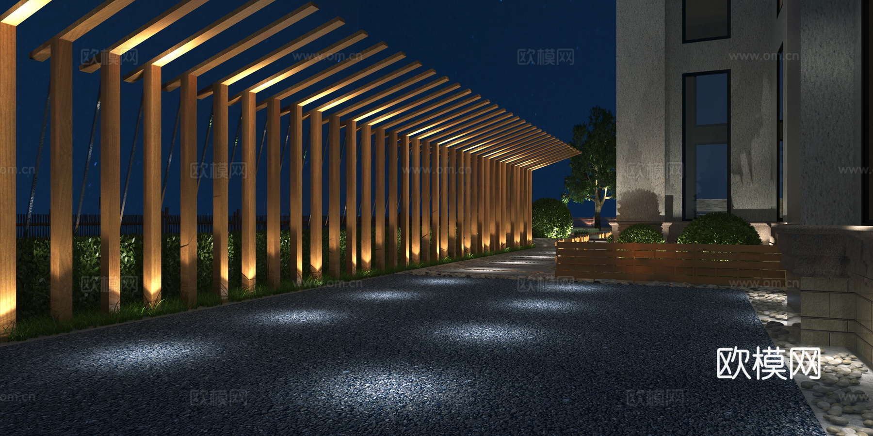 现代别墅 室外景观 休闲桌椅3d模型