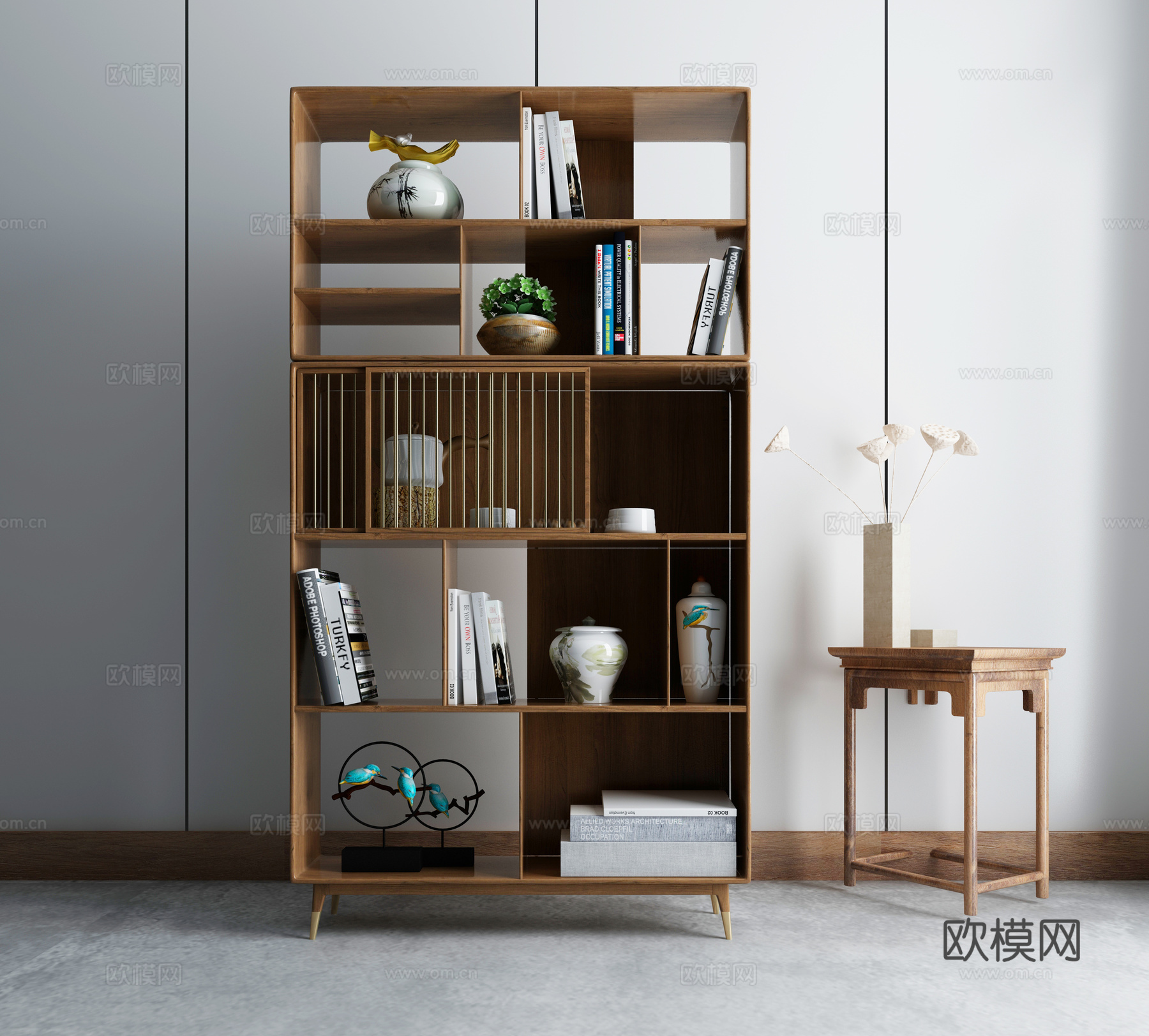 新中式装饰柜3d模型