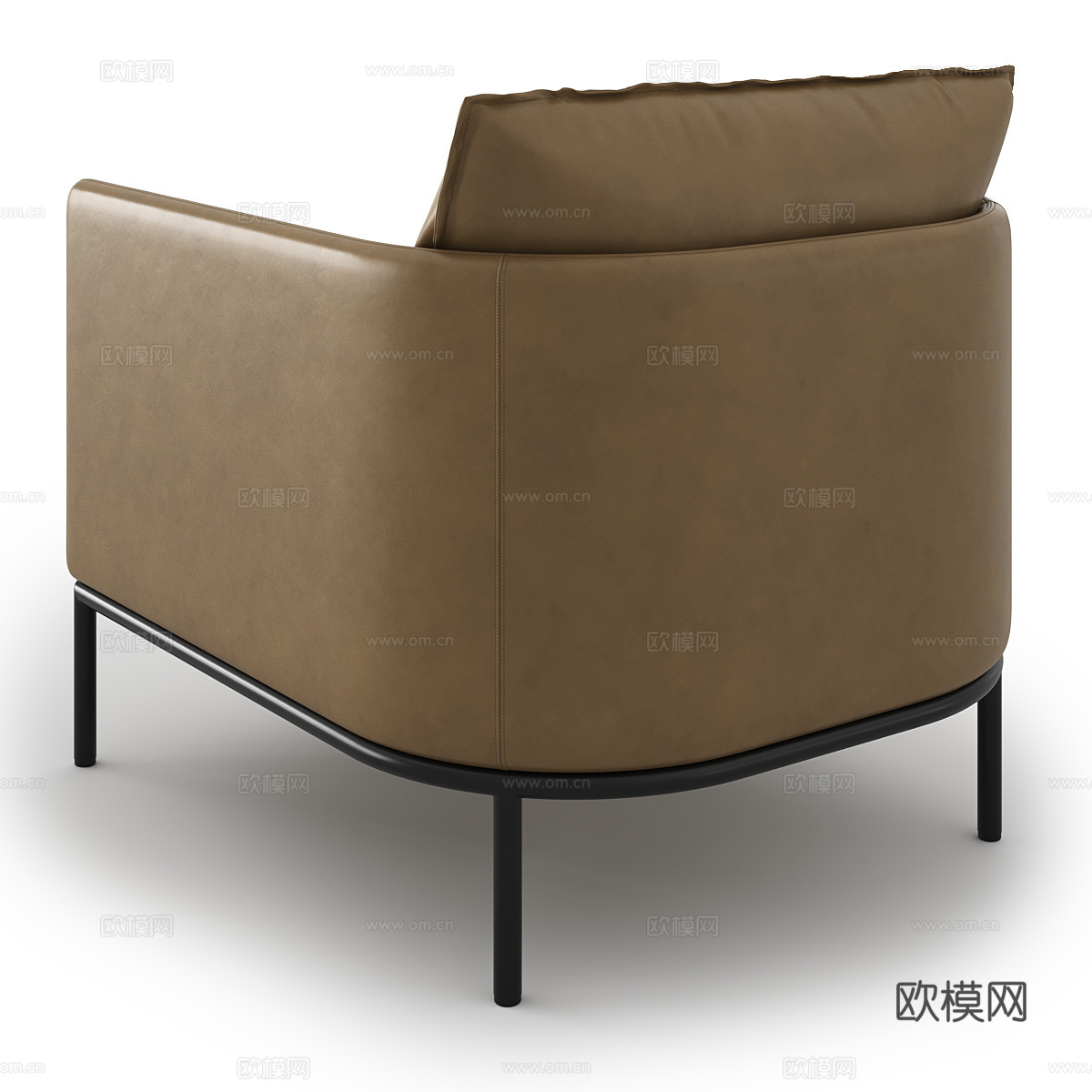 现代意式皮革扶手椅3d模型