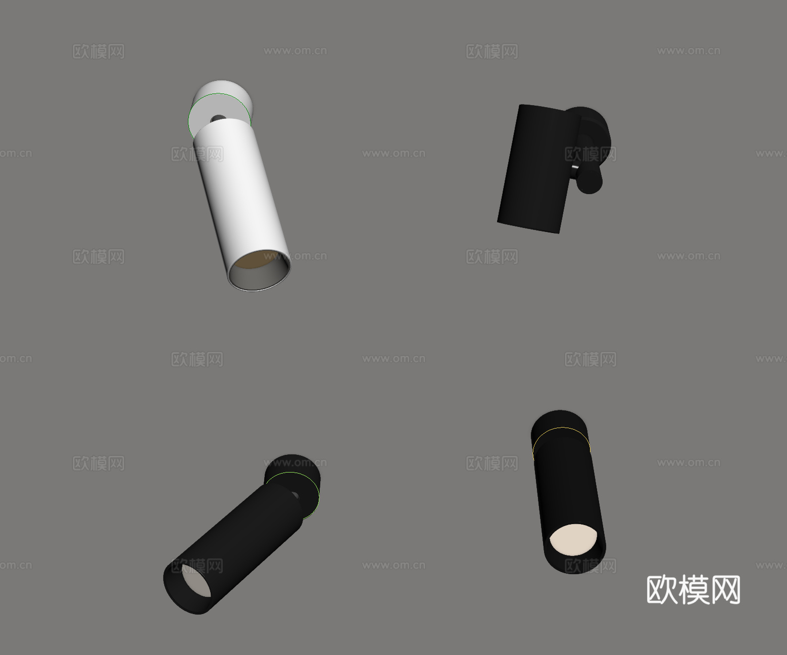 现代筒灯射灯 明装筒灯射灯su模型