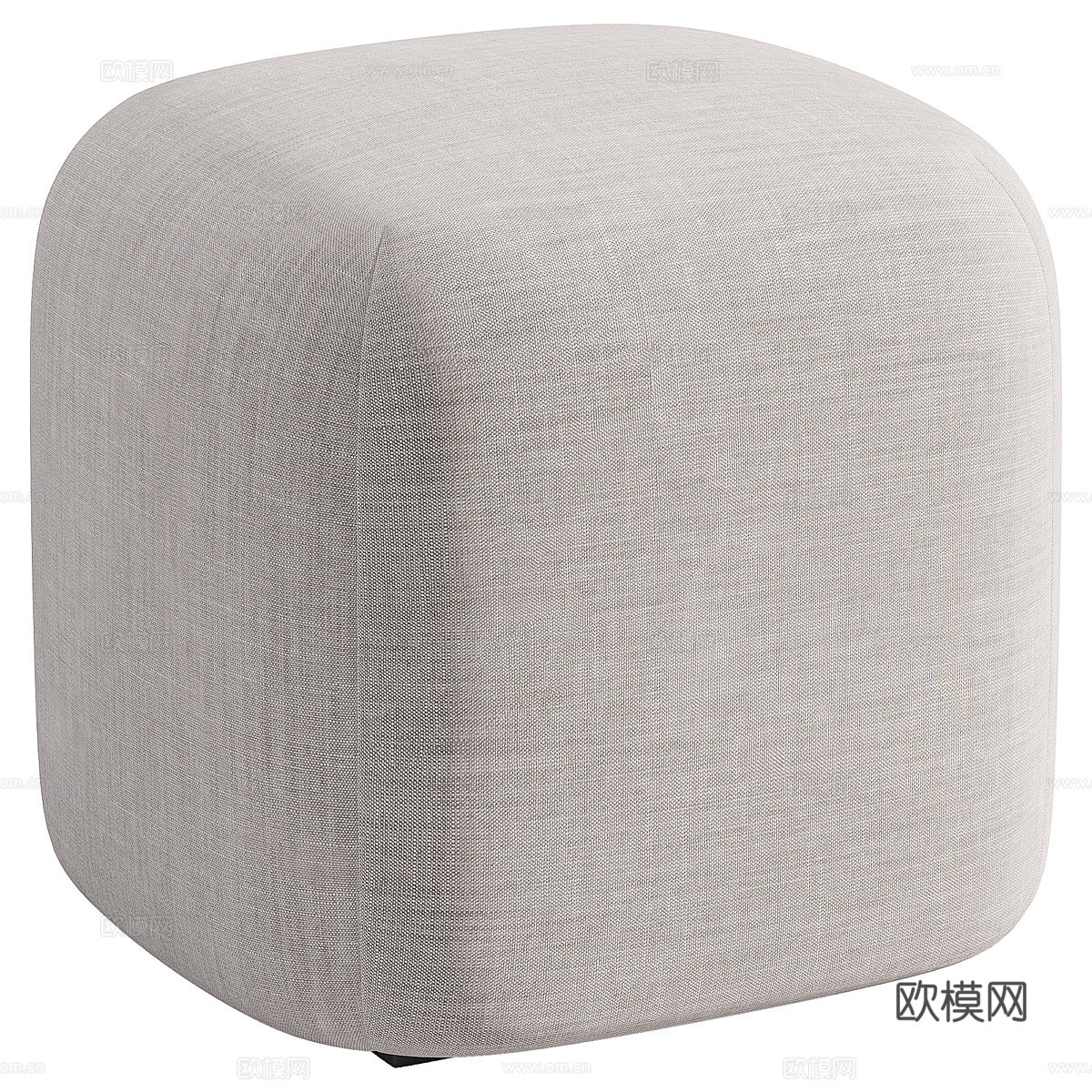 现代意式奶油风布艺沙发凳 脚踏3d模型