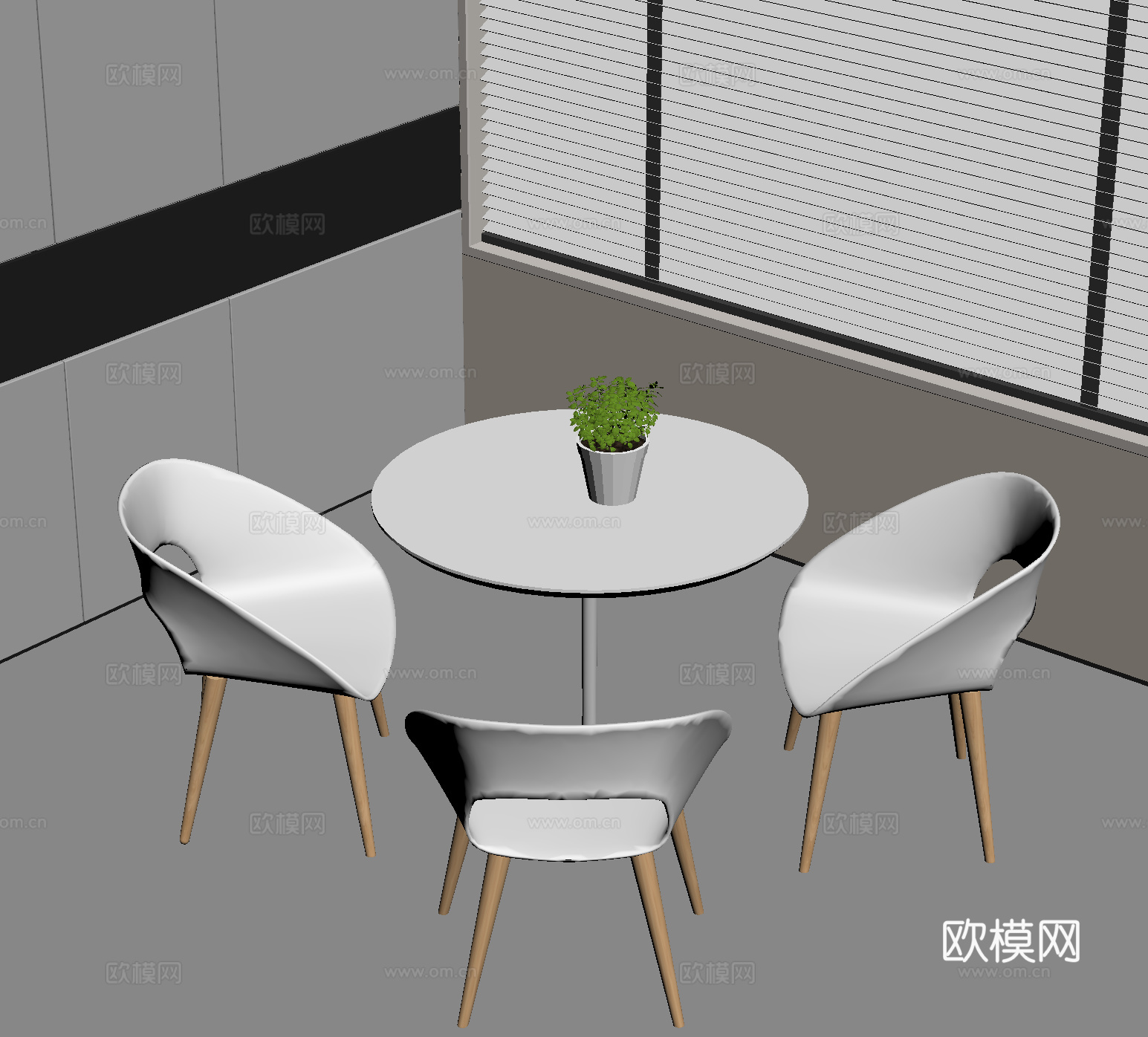 现代休闲桌椅 洽谈桌椅 咖啡桌椅su模型