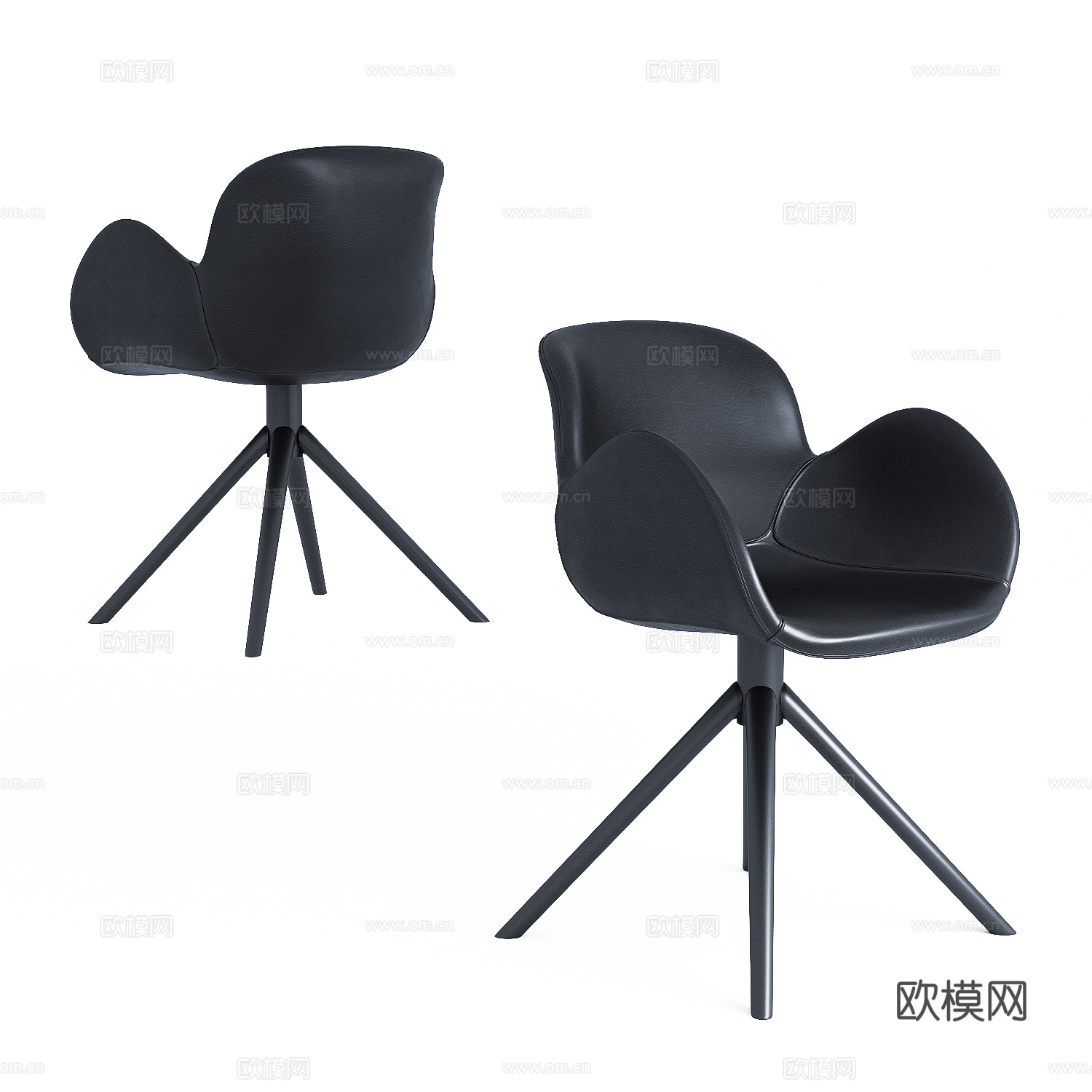现代意式皮革单椅3d模型