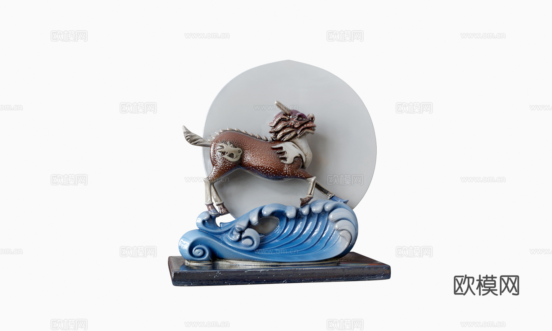 新中式麒麟摆件3d模型