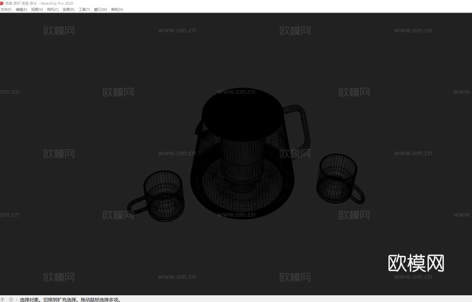 茶具 茶杯 茶壶 茶水su模型