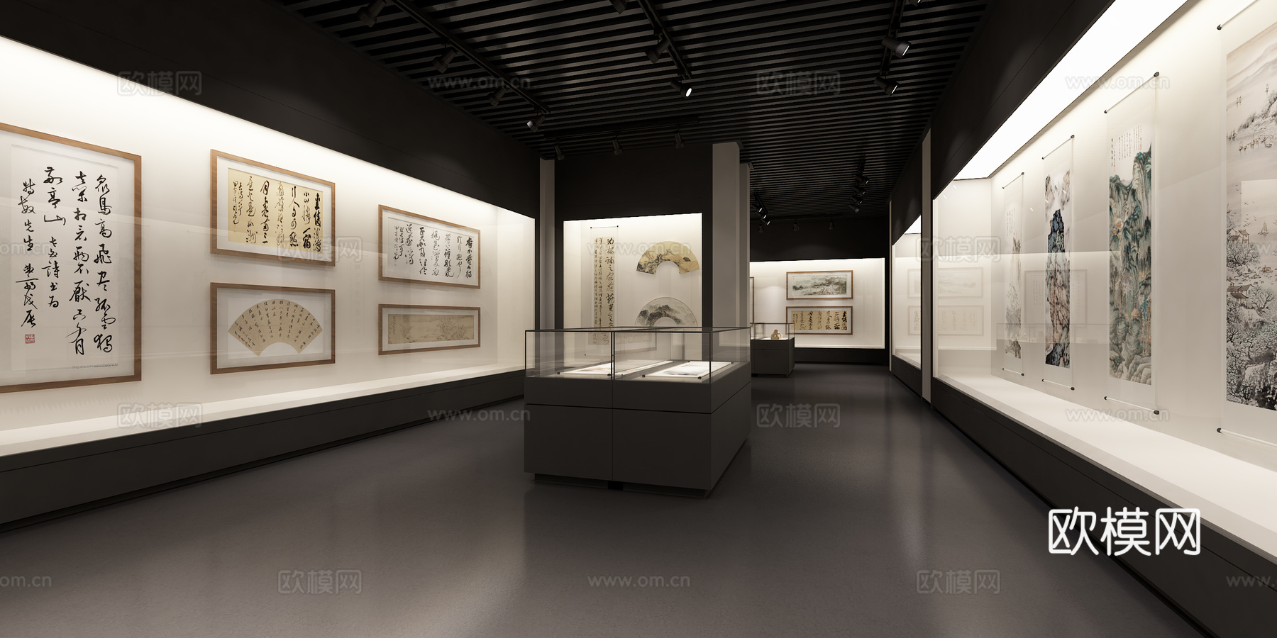 现代 展厅 书画展厅 印章3d模型