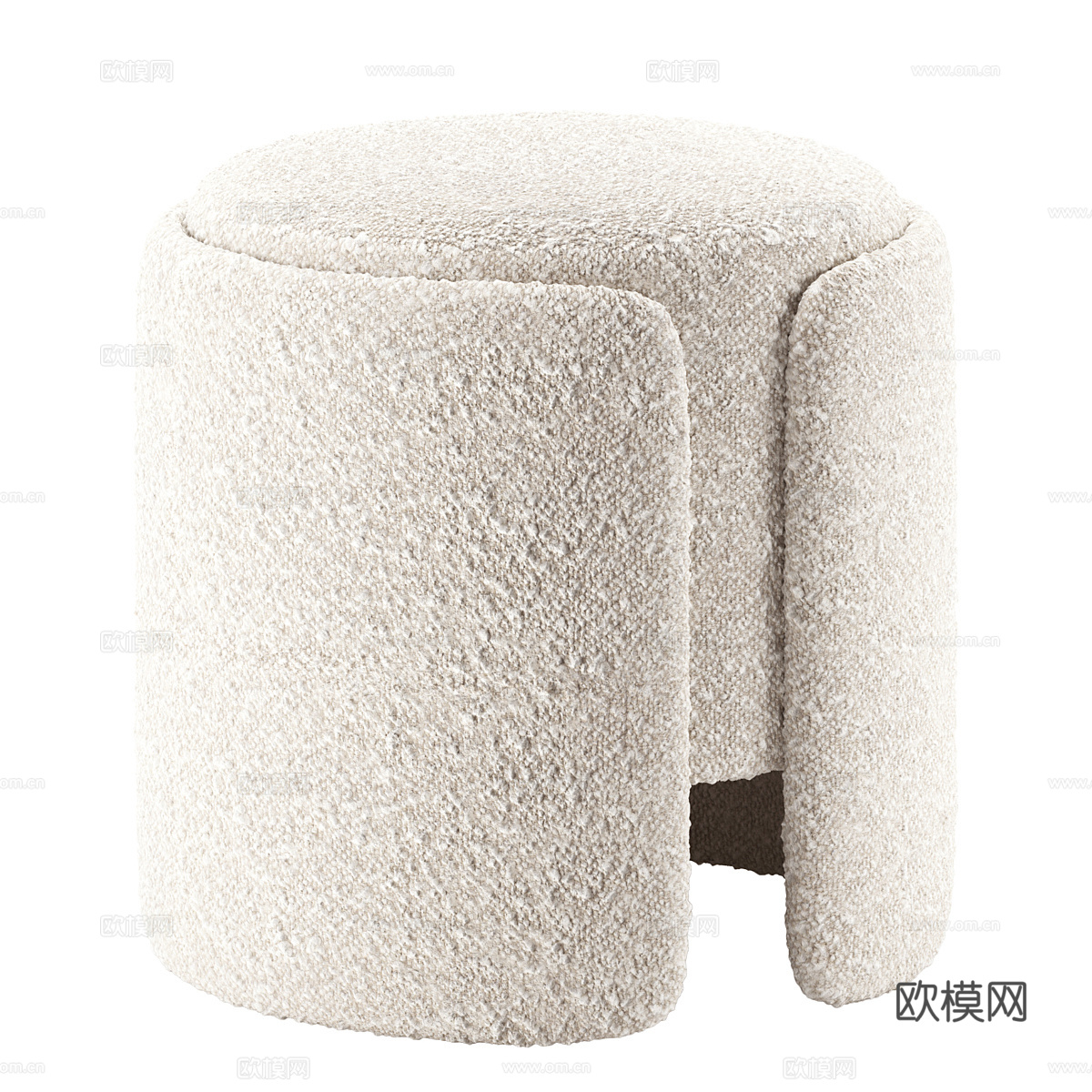 现代意式奶油风布艺圆凳 化妆凳3d模型