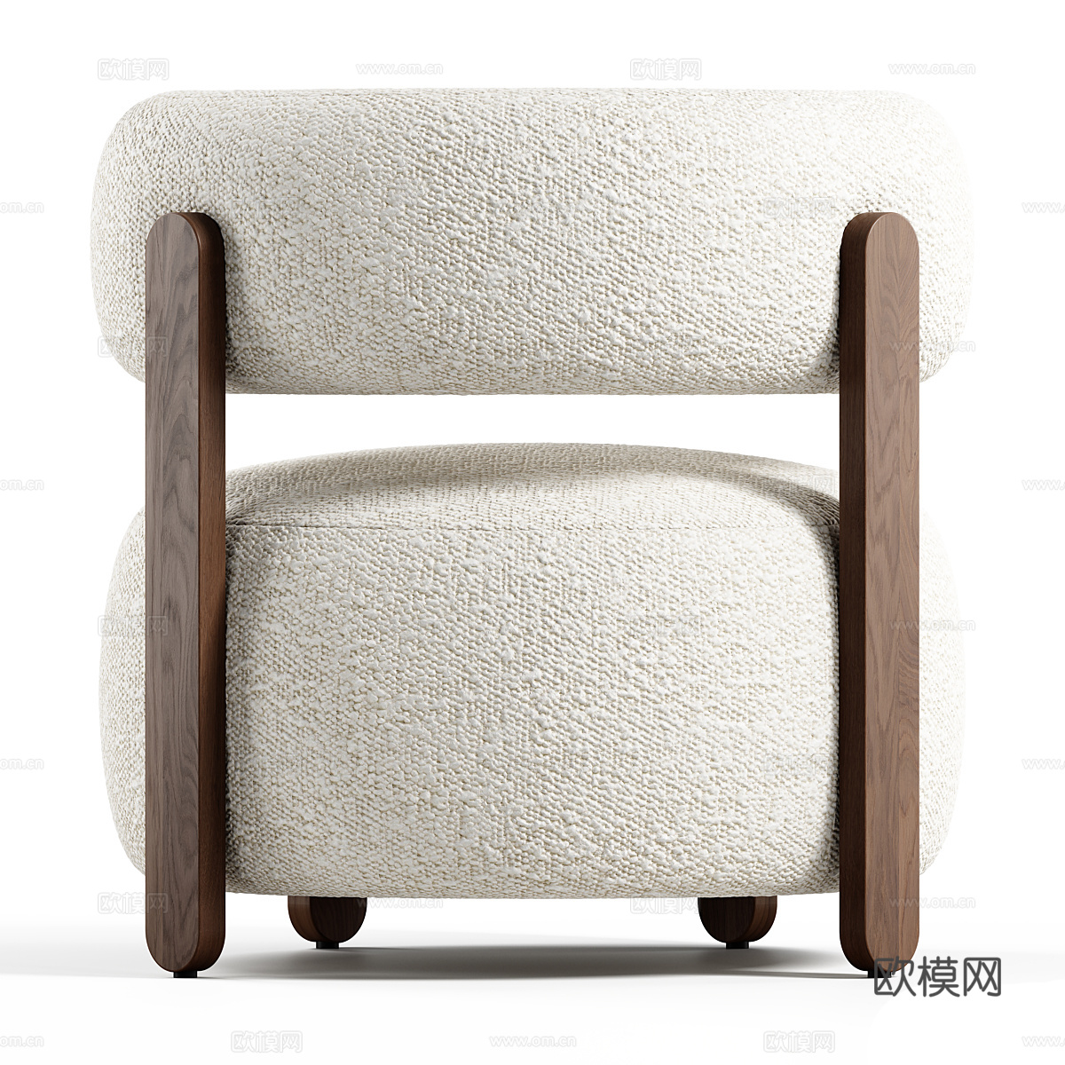 现代奶油风 Gaston 布艺扶手椅3d模型