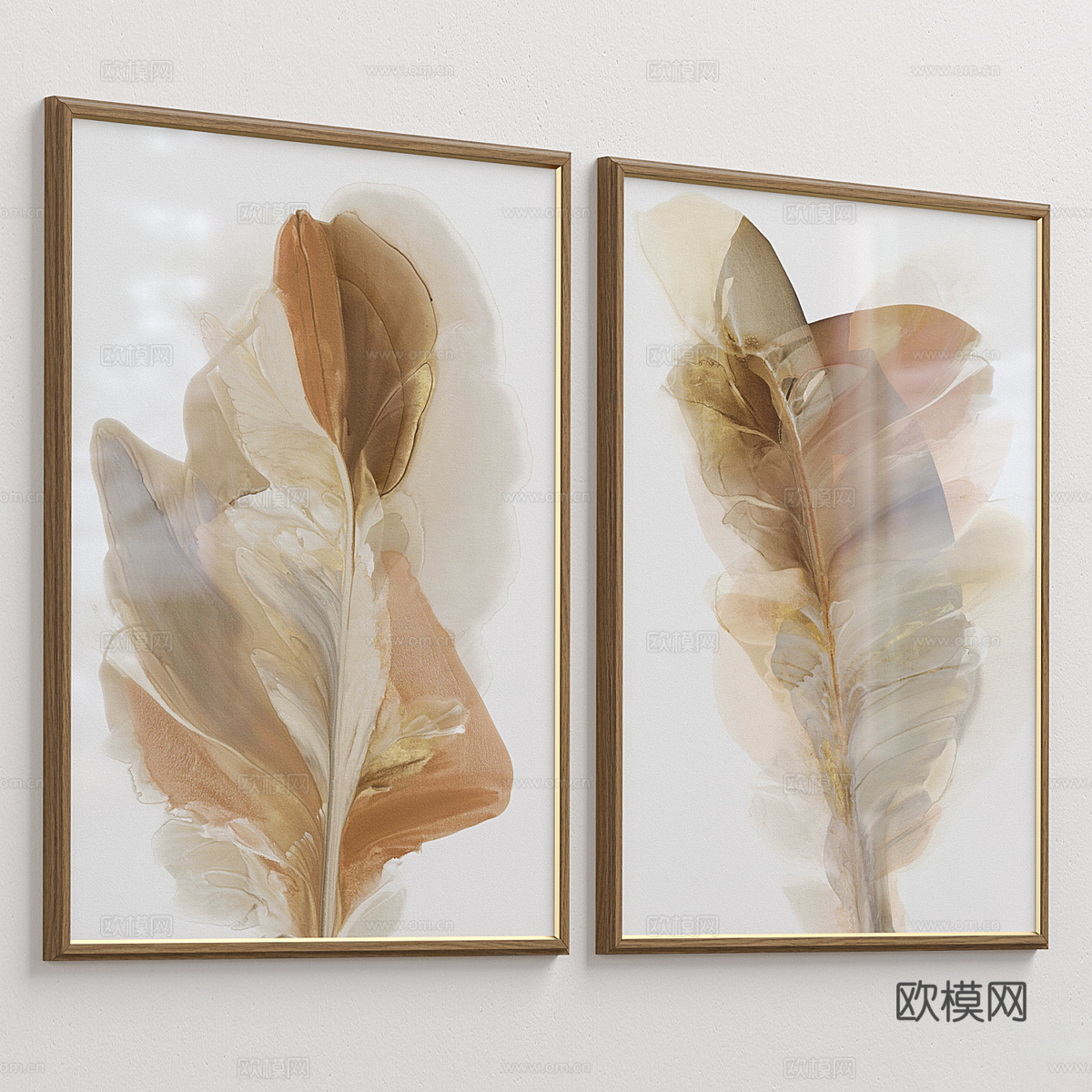 现代轻奢装饰挂画3d模型