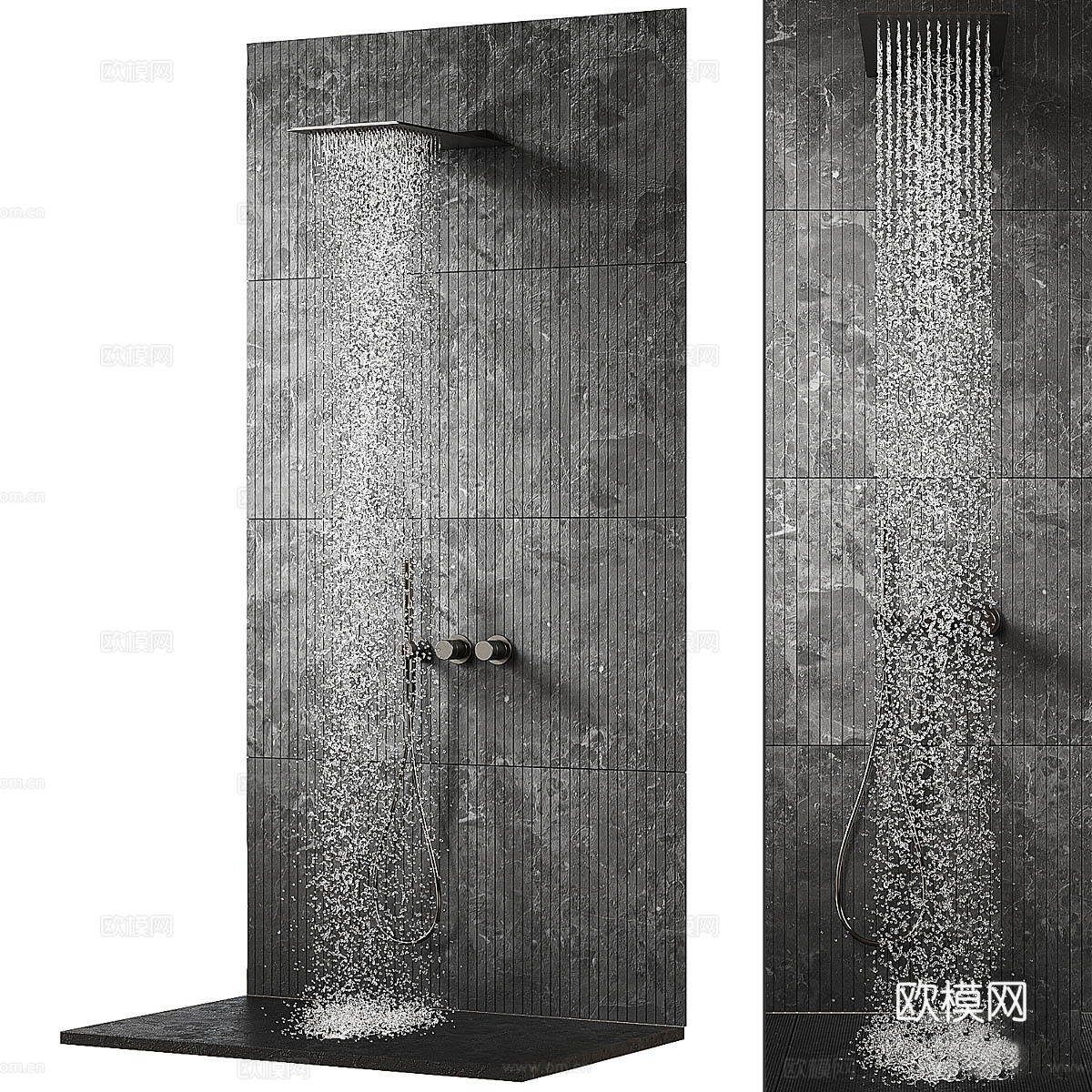现代意式极简淋浴房3d模型