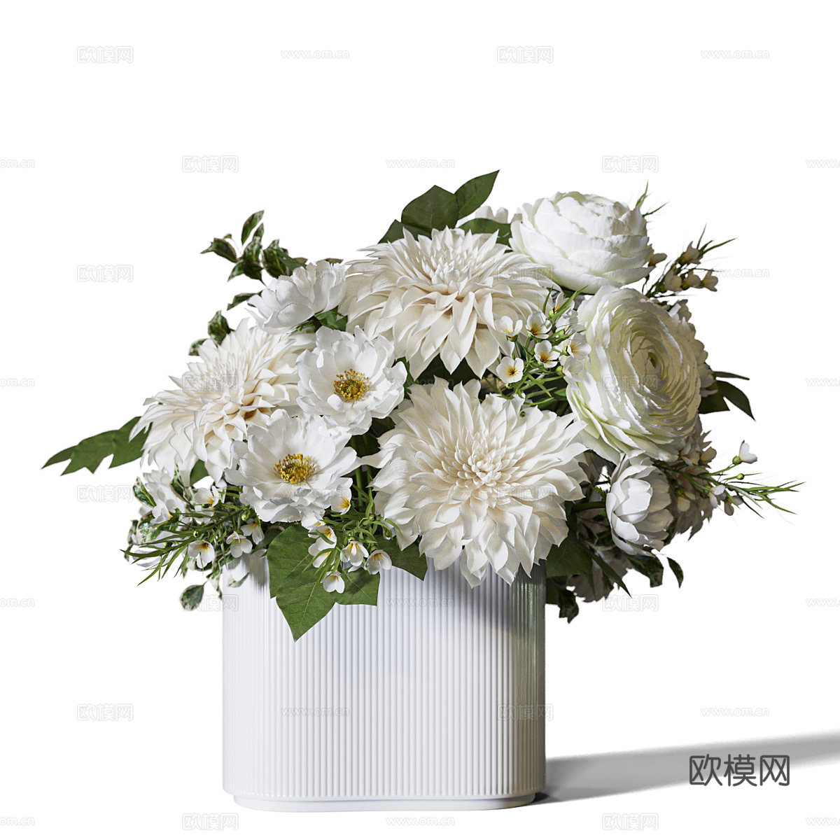 现代意式花瓶花艺3d模型