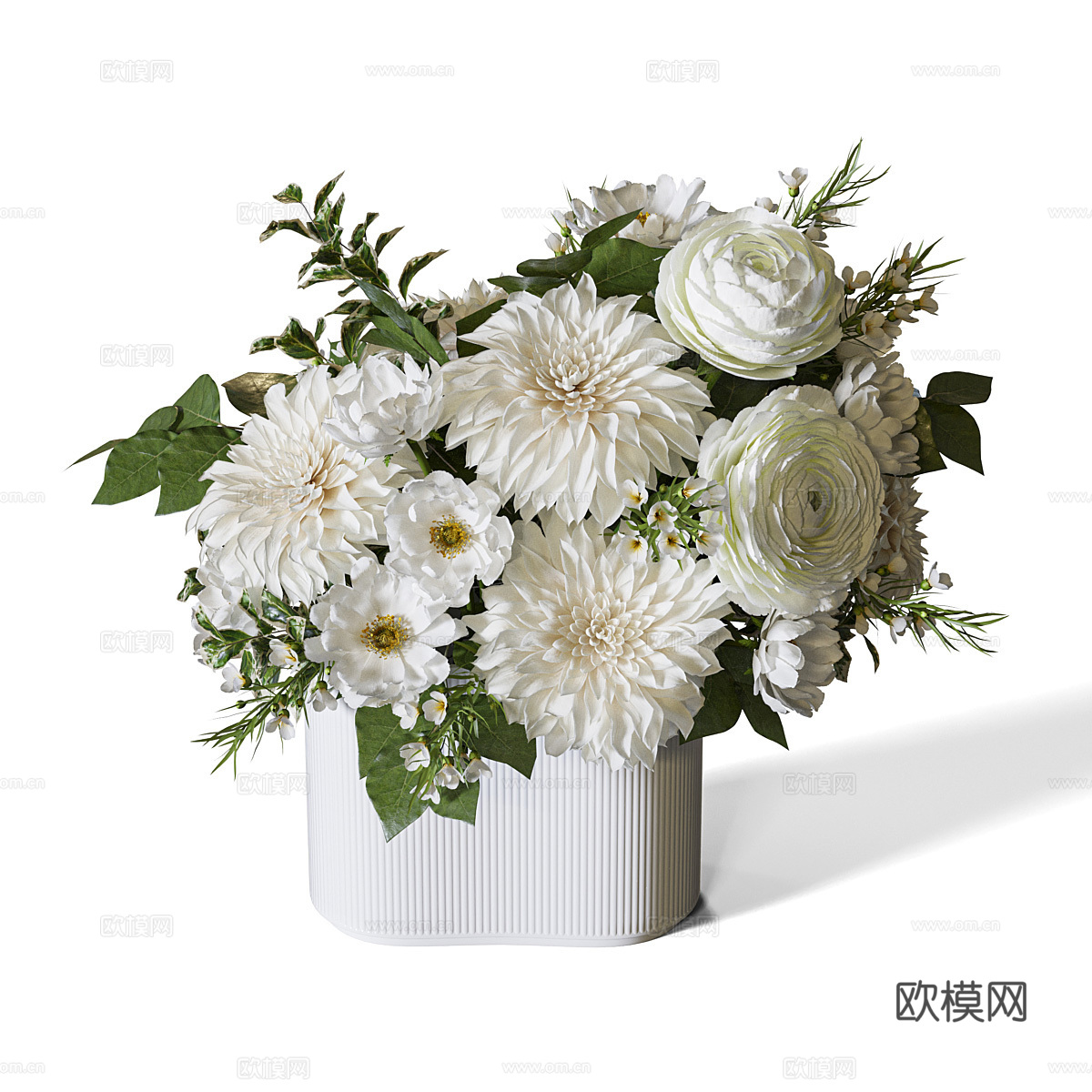 现代意式花瓶花艺3d模型