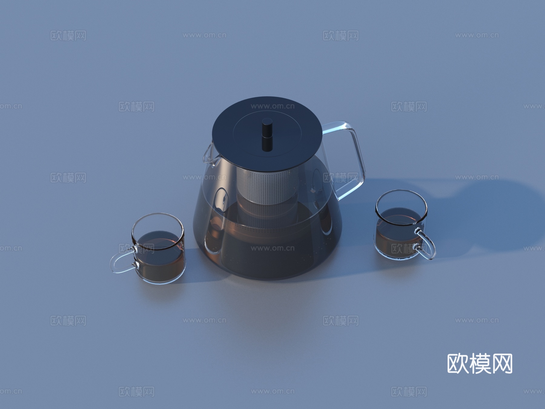 茶具 茶杯 茶壶 茶水su模型