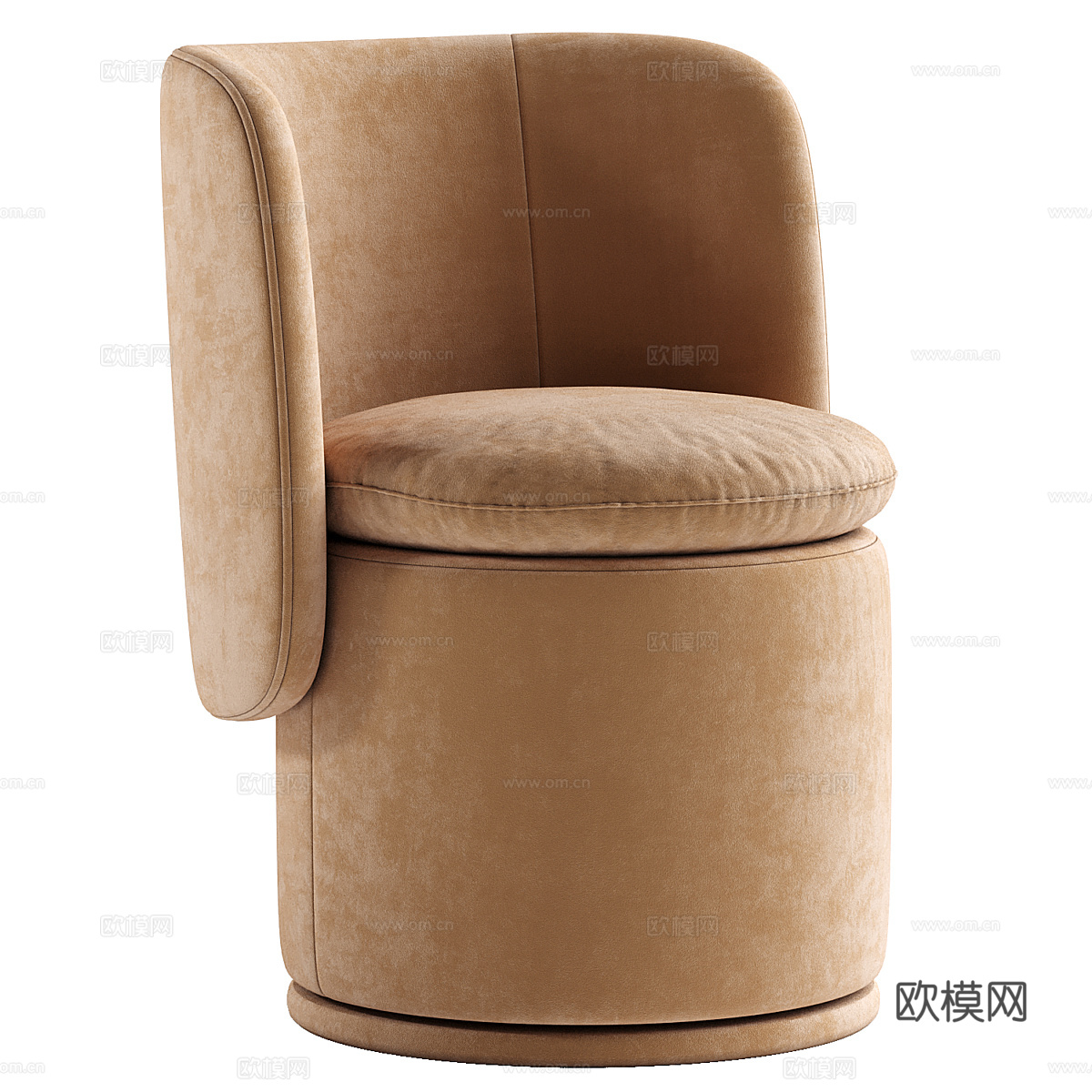 现代奶油风布艺单椅3d模型