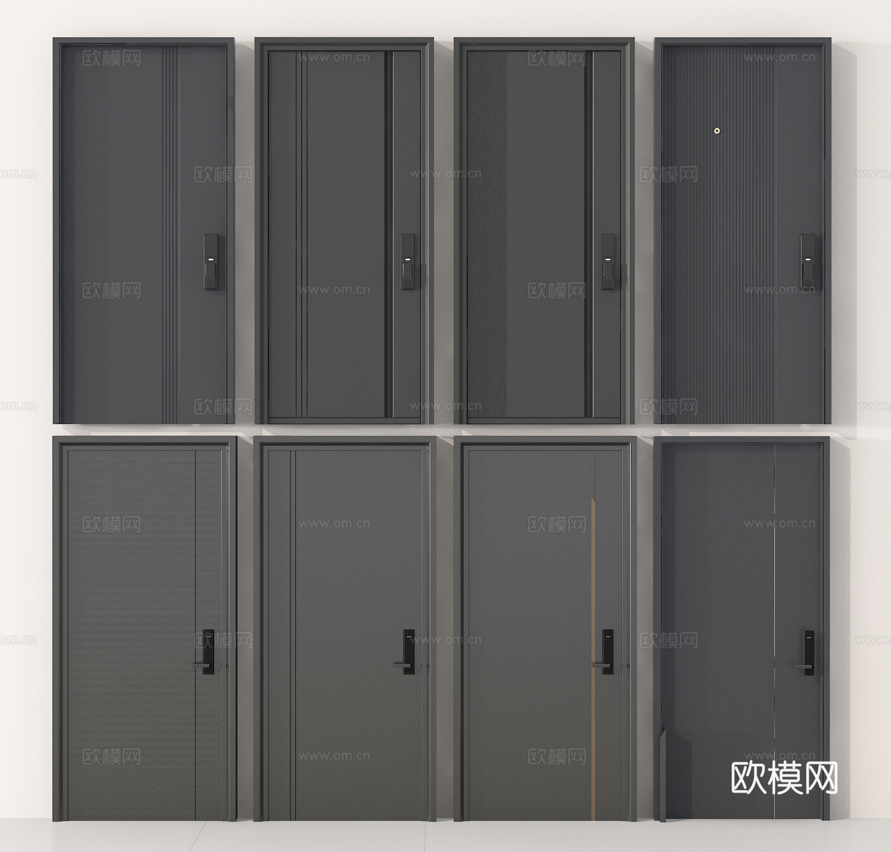 防盗门 进户门 入户门3d模型