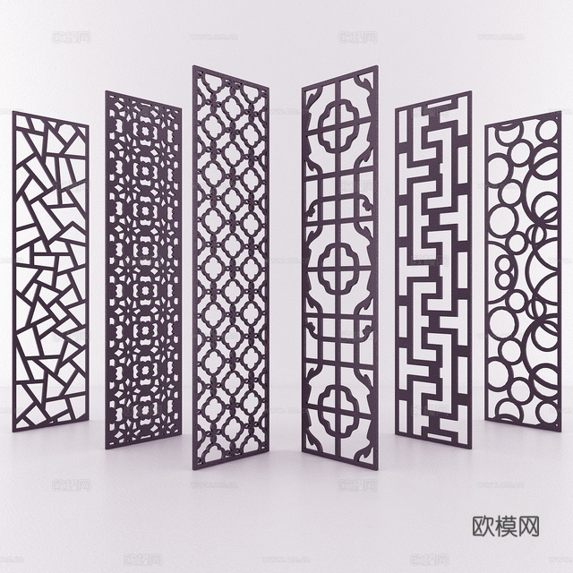 经典欧式屏风隔断3d模型