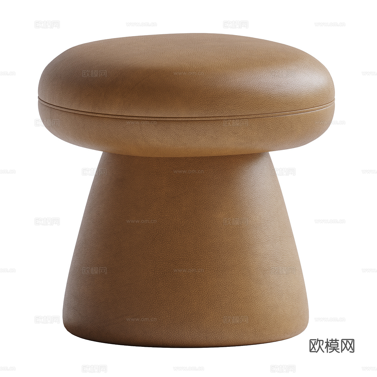 现代意式布艺皮革圆凳3d模型