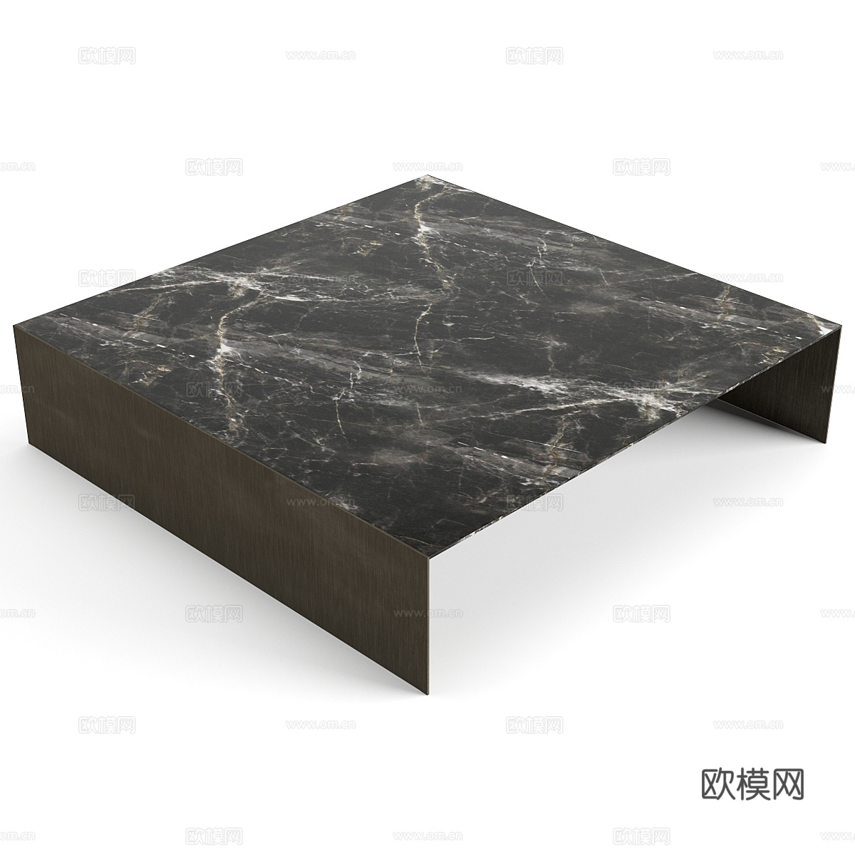 现代意式极简大理石岩板茶几组合3d模型
