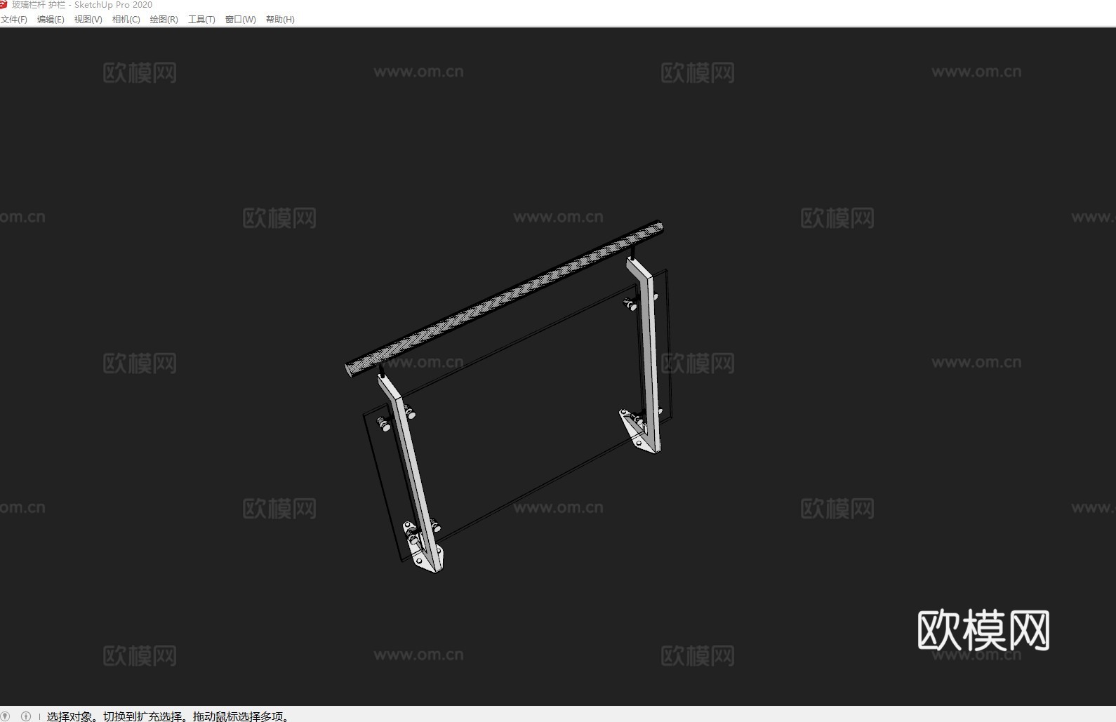 玻璃栏杆 护栏su模型