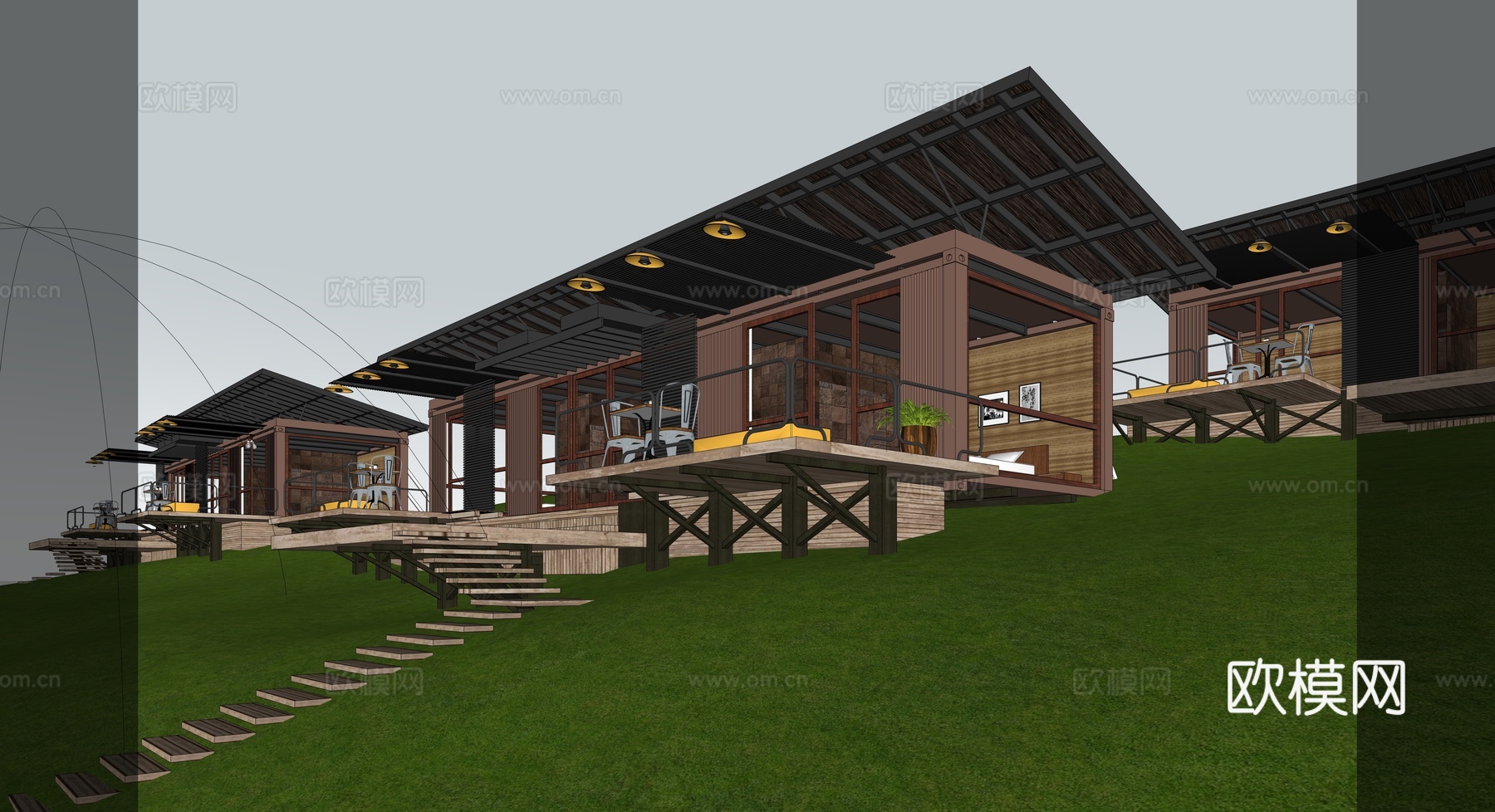 民宿 小屋 临建su模型