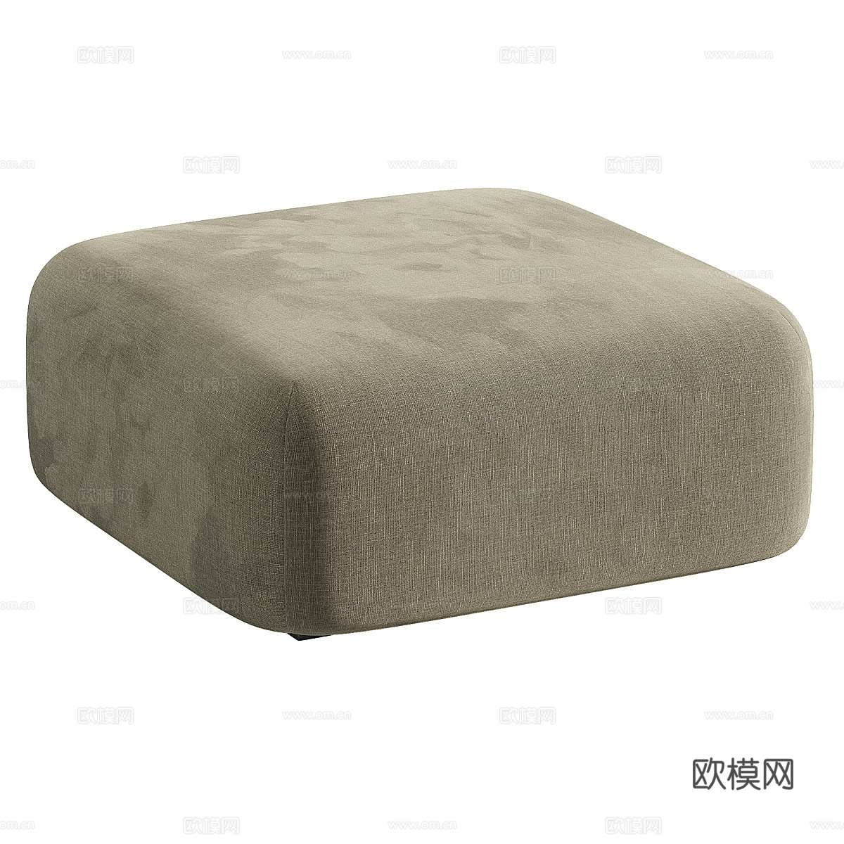现代意式奶油风布艺沙发凳 脚踏3d模型