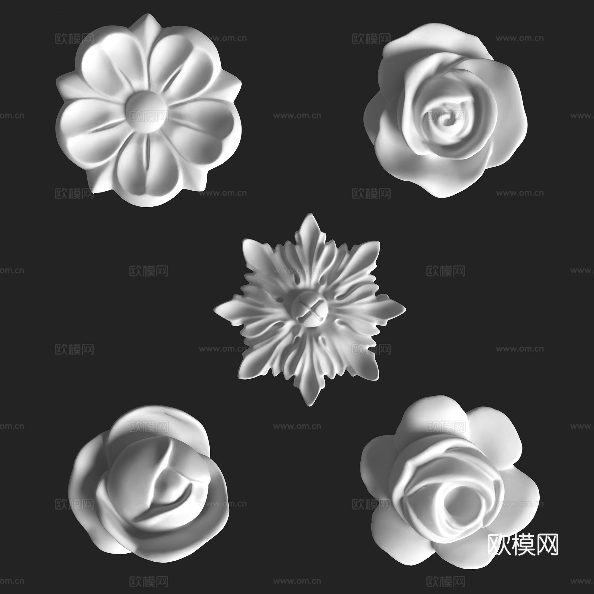 欧式构件 雕花3d模型