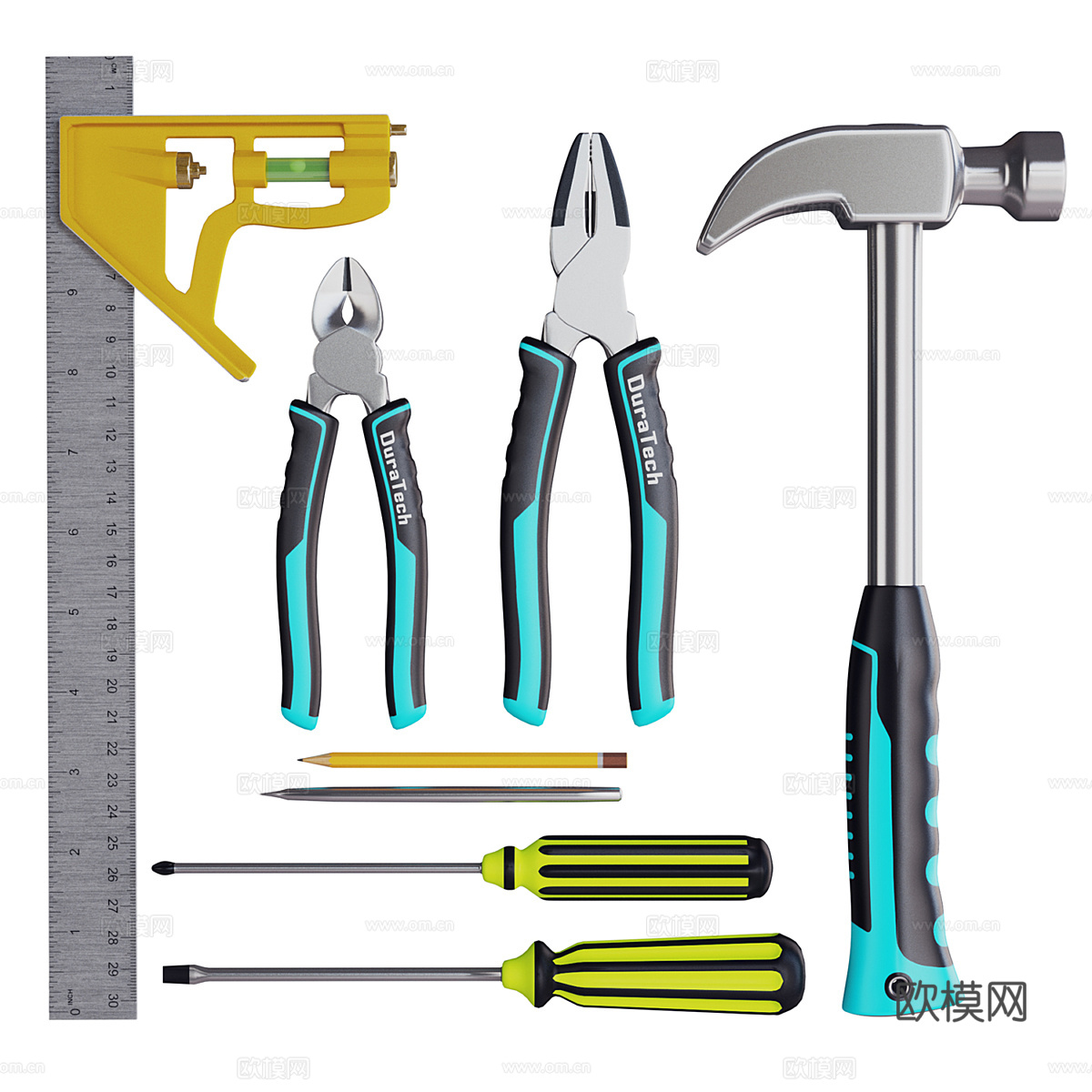 现代工具包套装3d模型