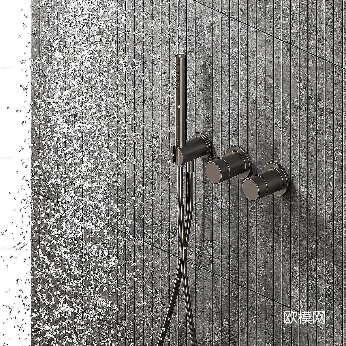 现代意式极简淋浴房3d模型