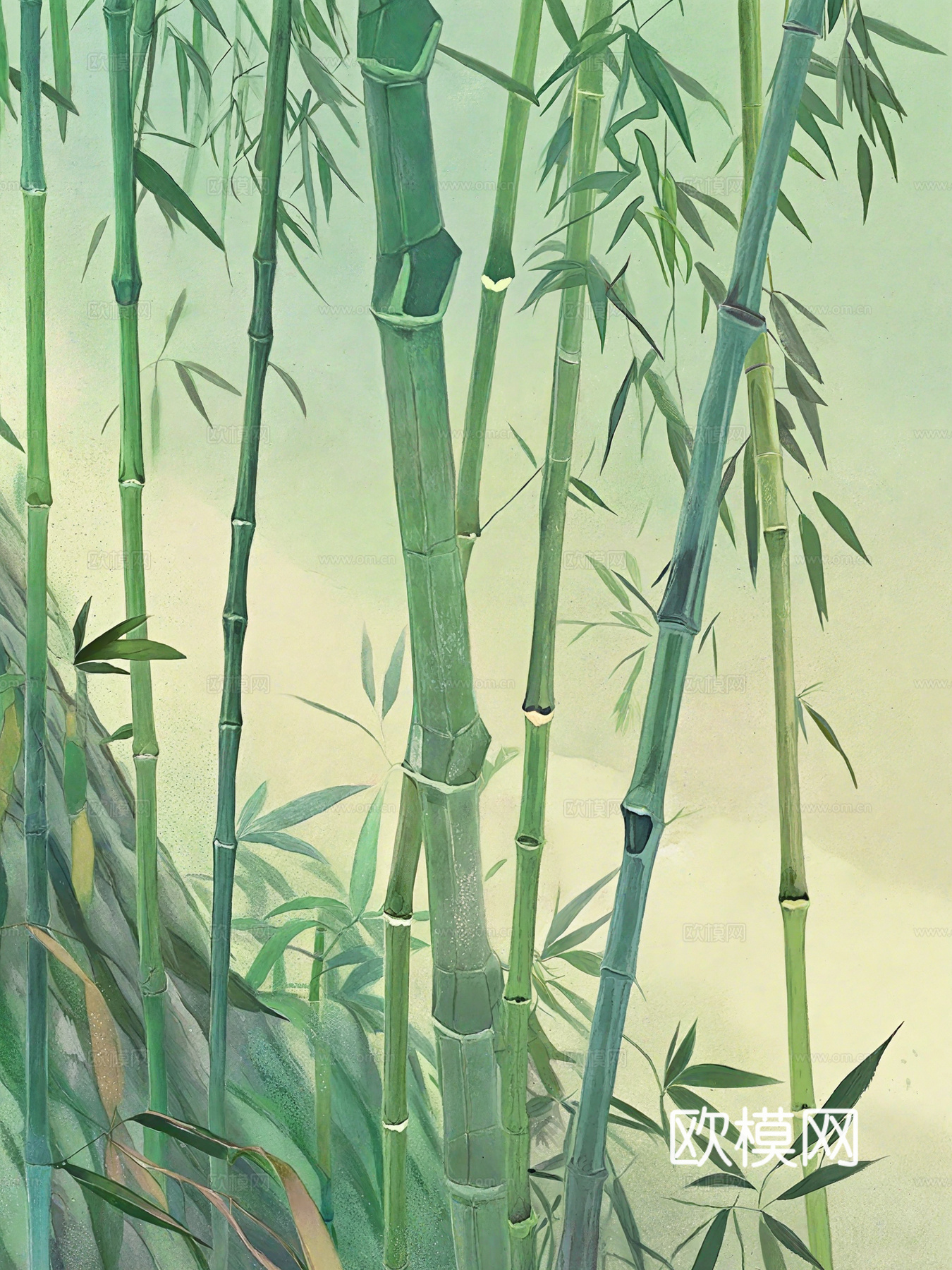 竹子壁画