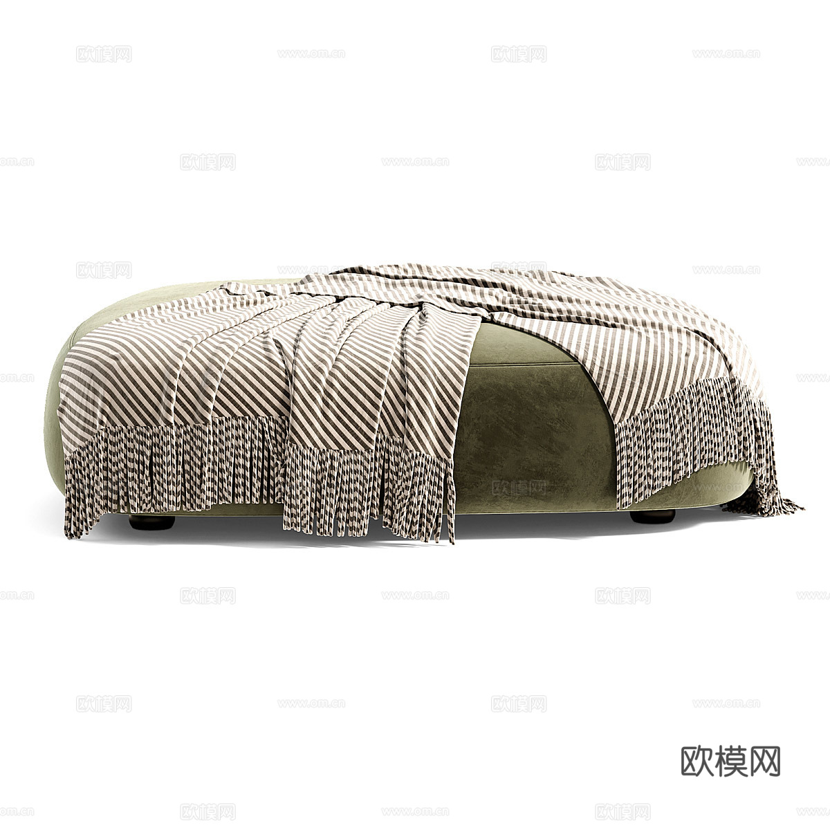 现代意式布艺沙发凳 脚踏3d模型
