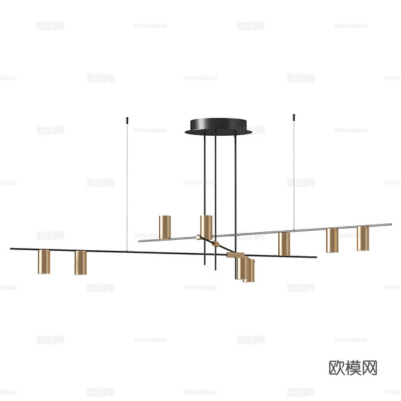 現(xiàn)代輕奢極簡裝飾吊燈3d模型下載(渲染圖3)