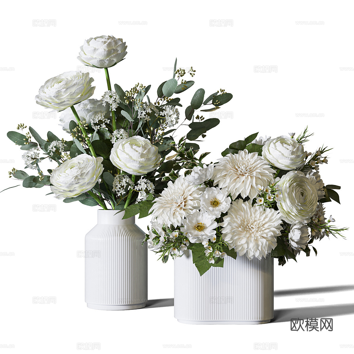 现代意式花瓶花艺3d模型