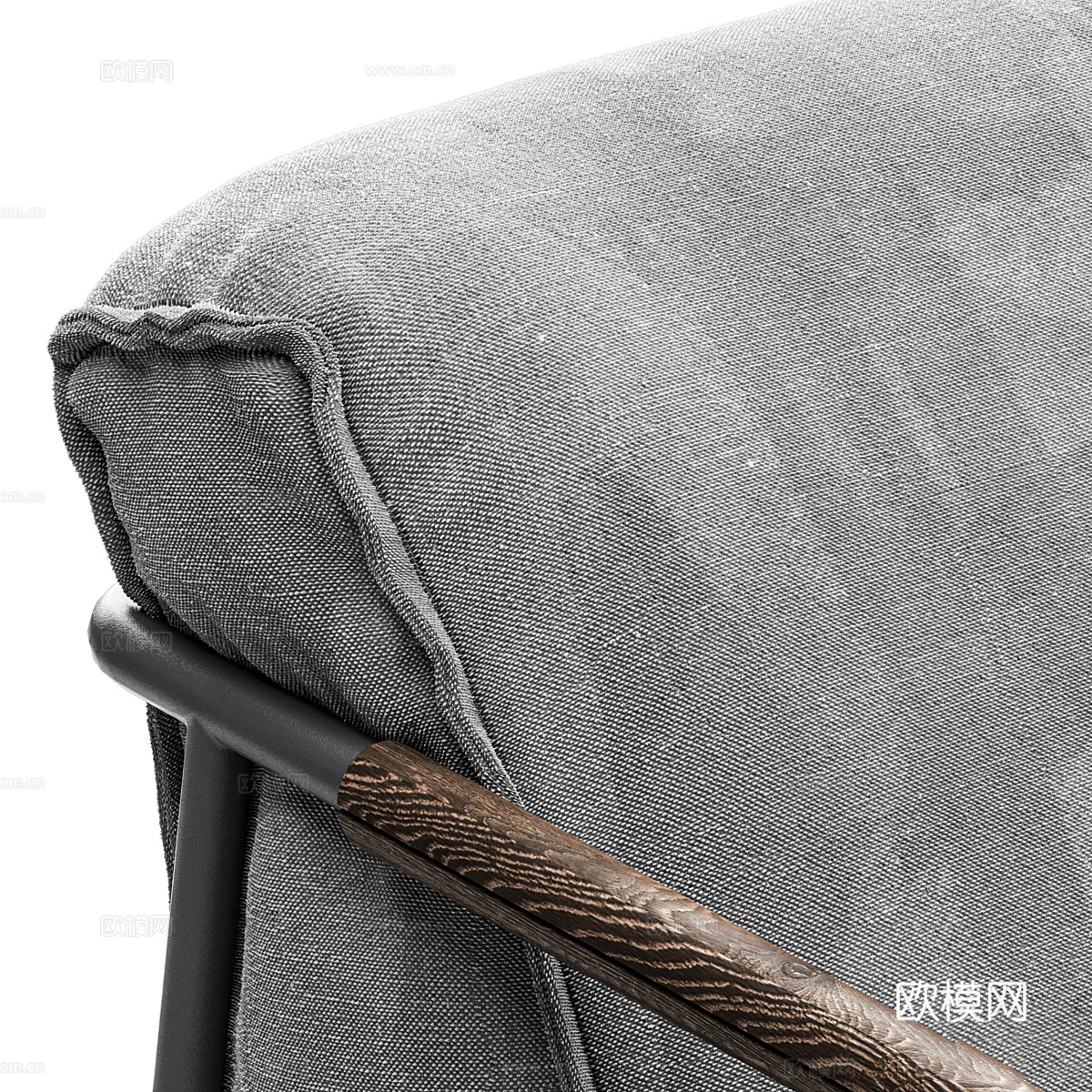 现代意式布艺扶手椅3d模型