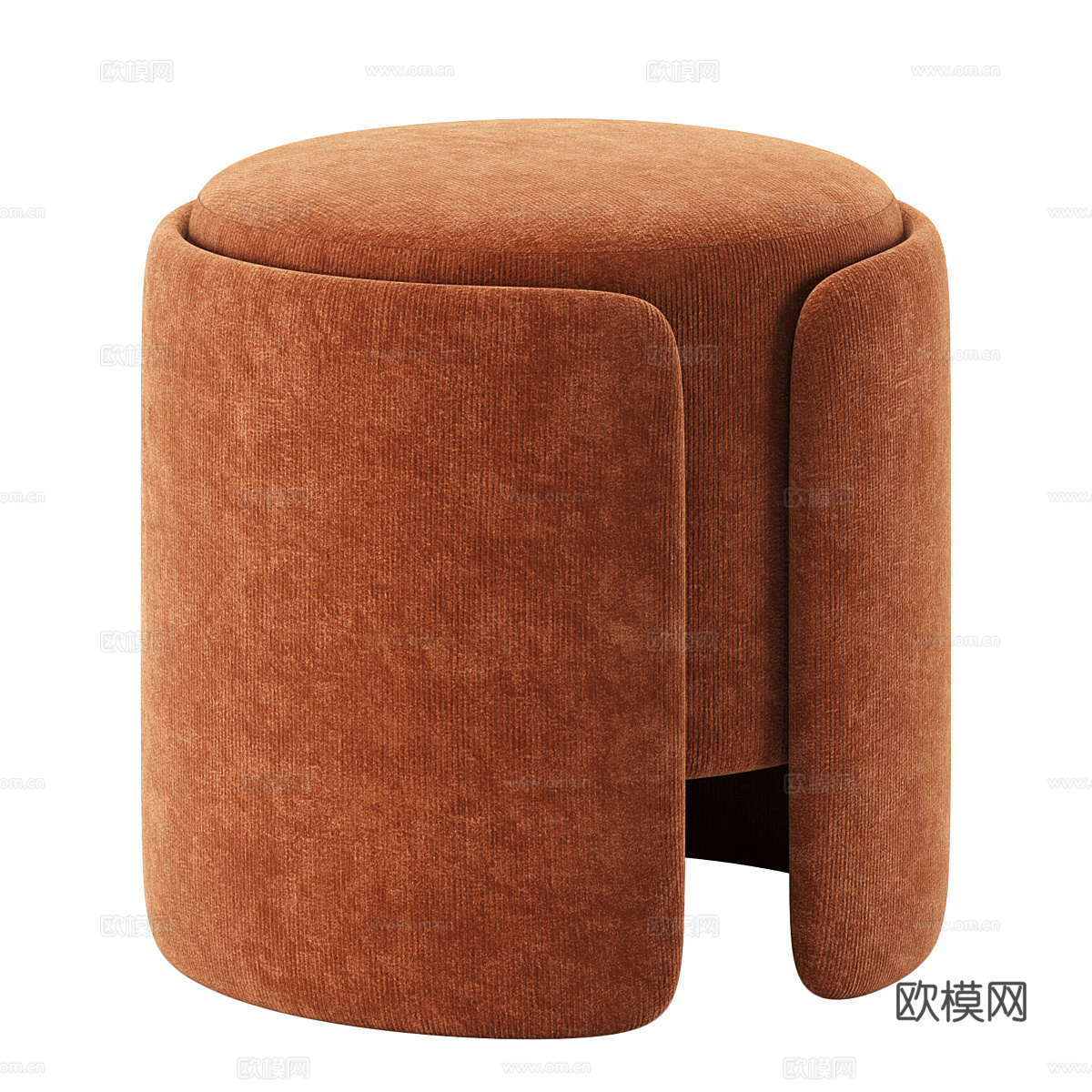 现代意式奶油风布艺圆凳 化妆凳3d模型